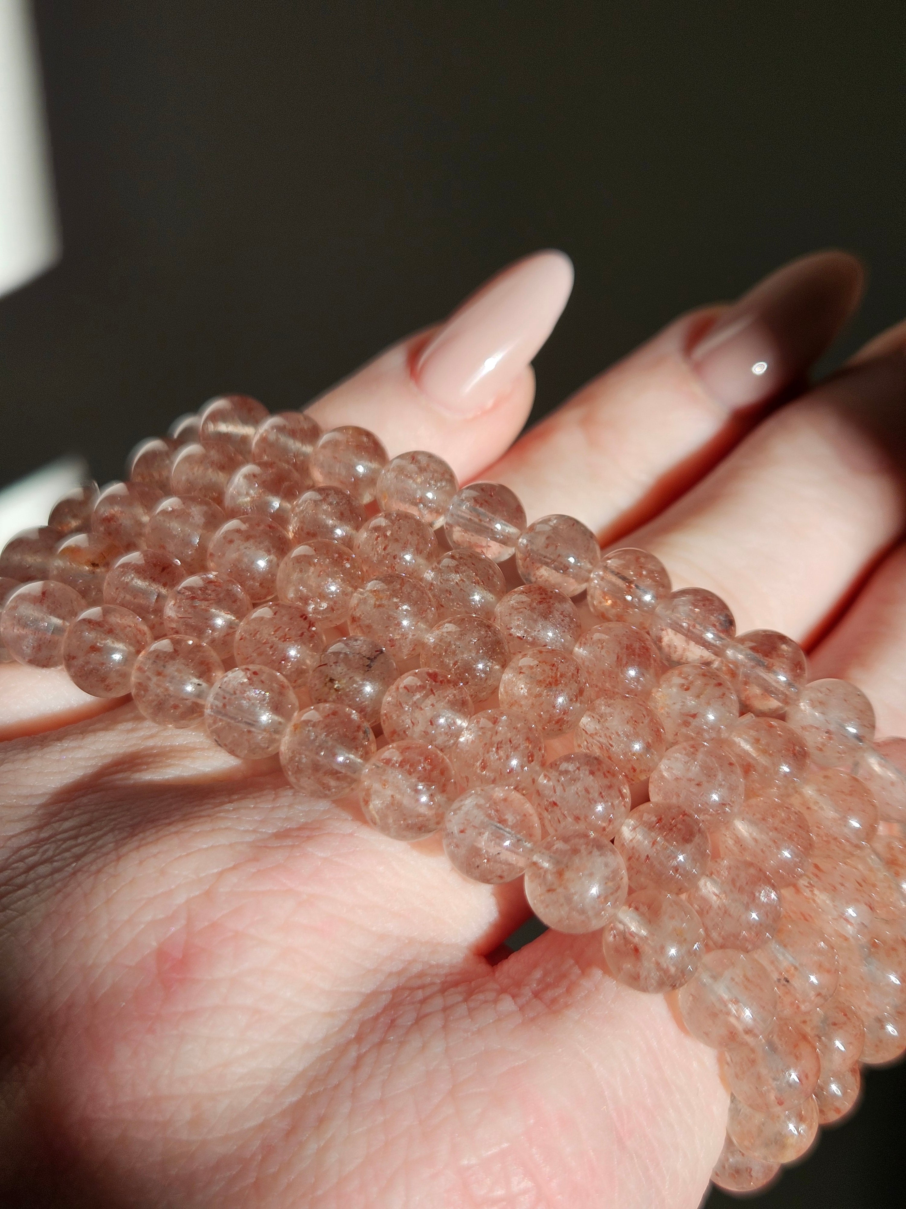 Champagne strawberry Quartz Bracelet | 6mm