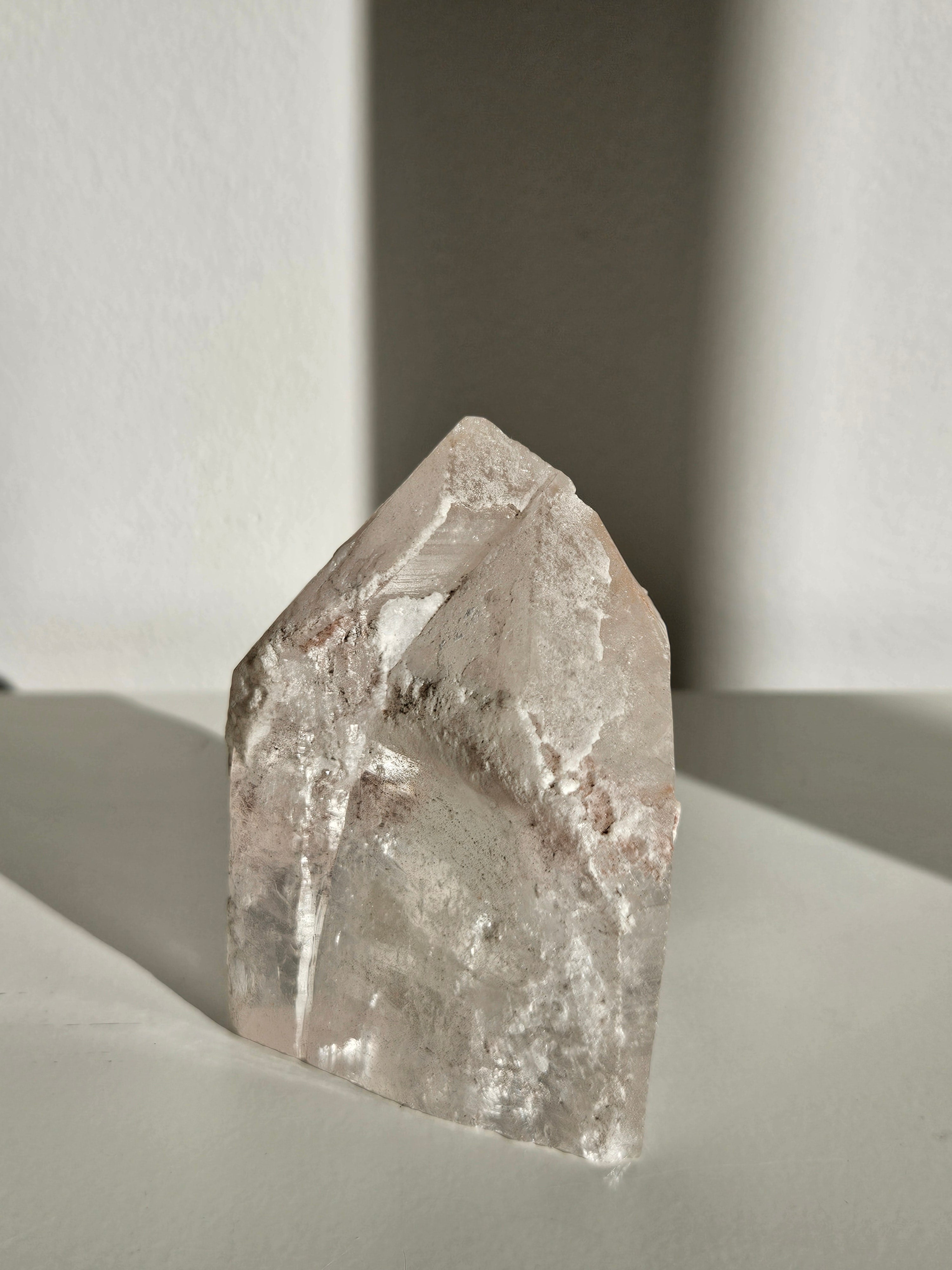 Hematite Crusted Semipolished Quartz Tower 002