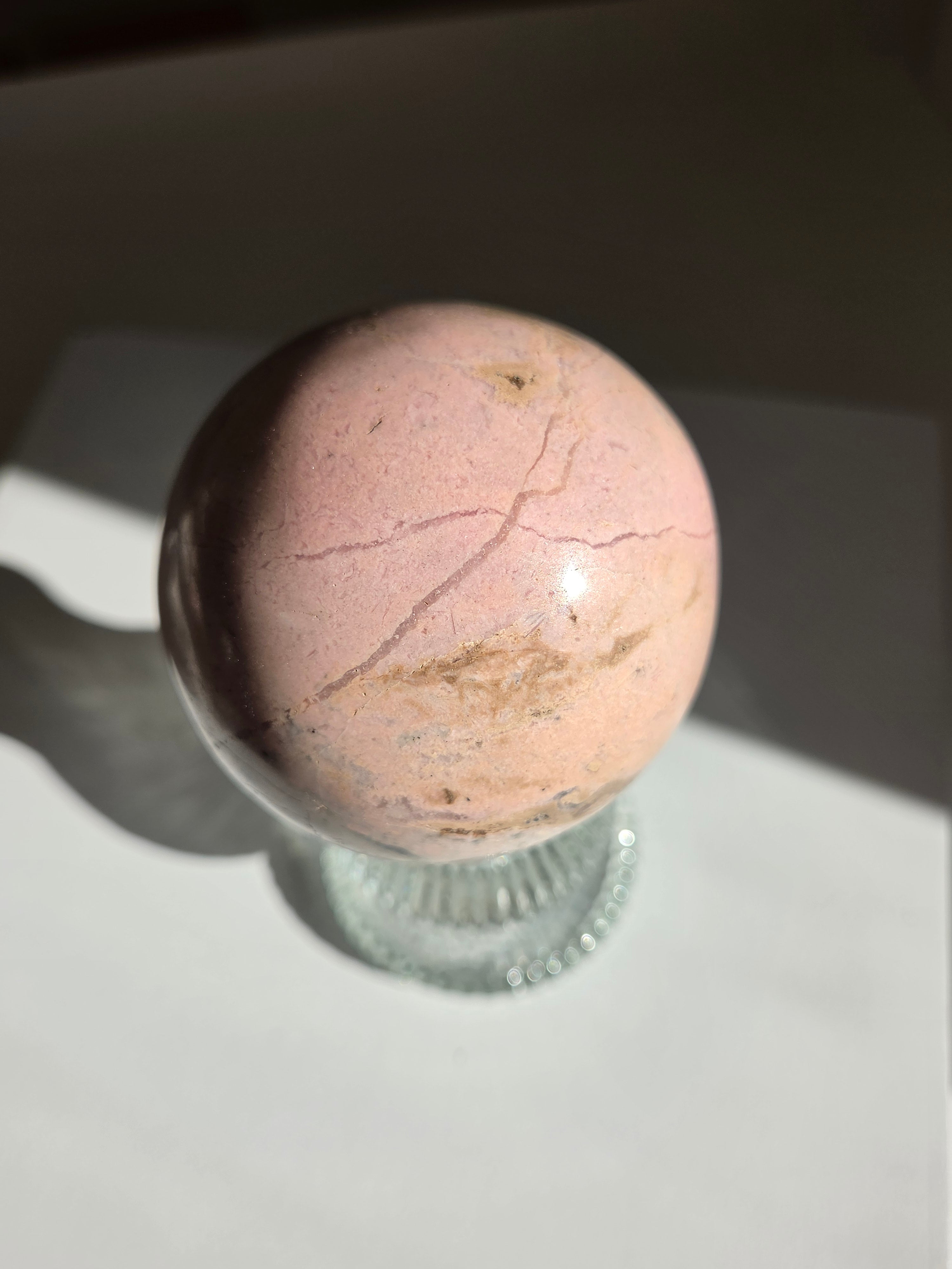 Peach Rhodonite Sphere 001