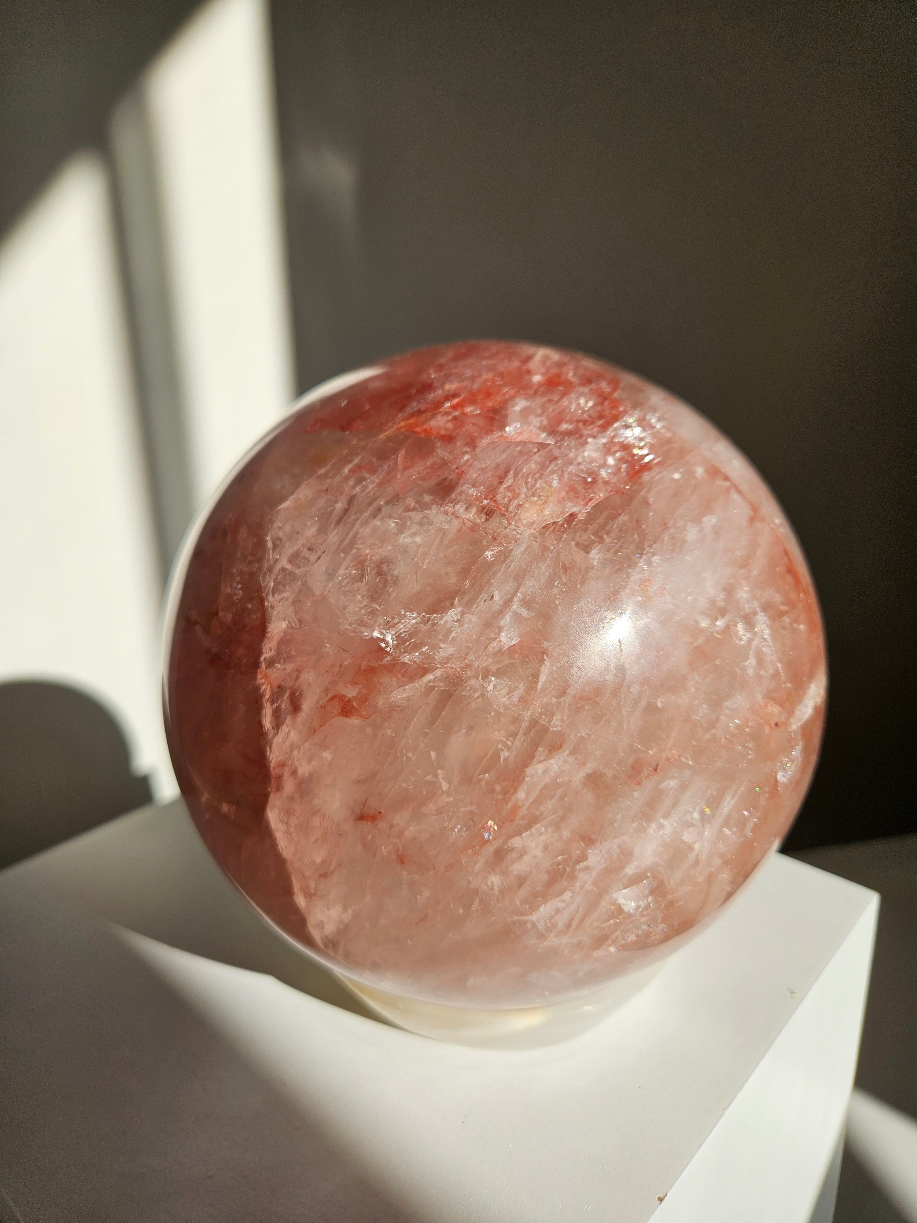 Rose Quartz x Hematite Statement Sphere