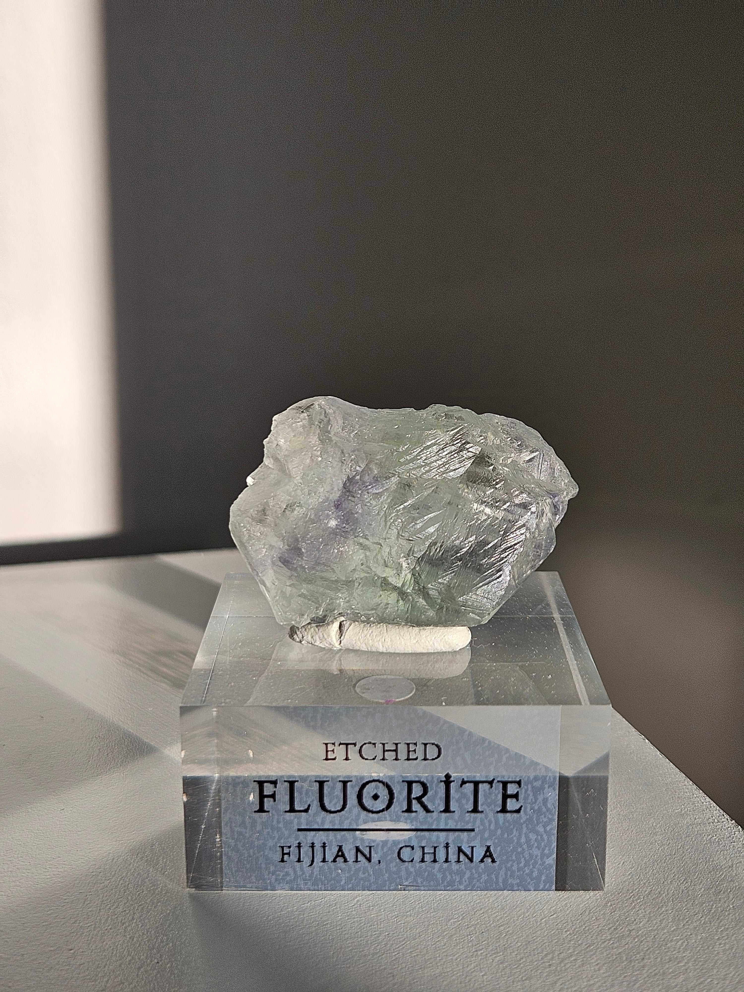 Bicolor hydroetched Fluorite 005