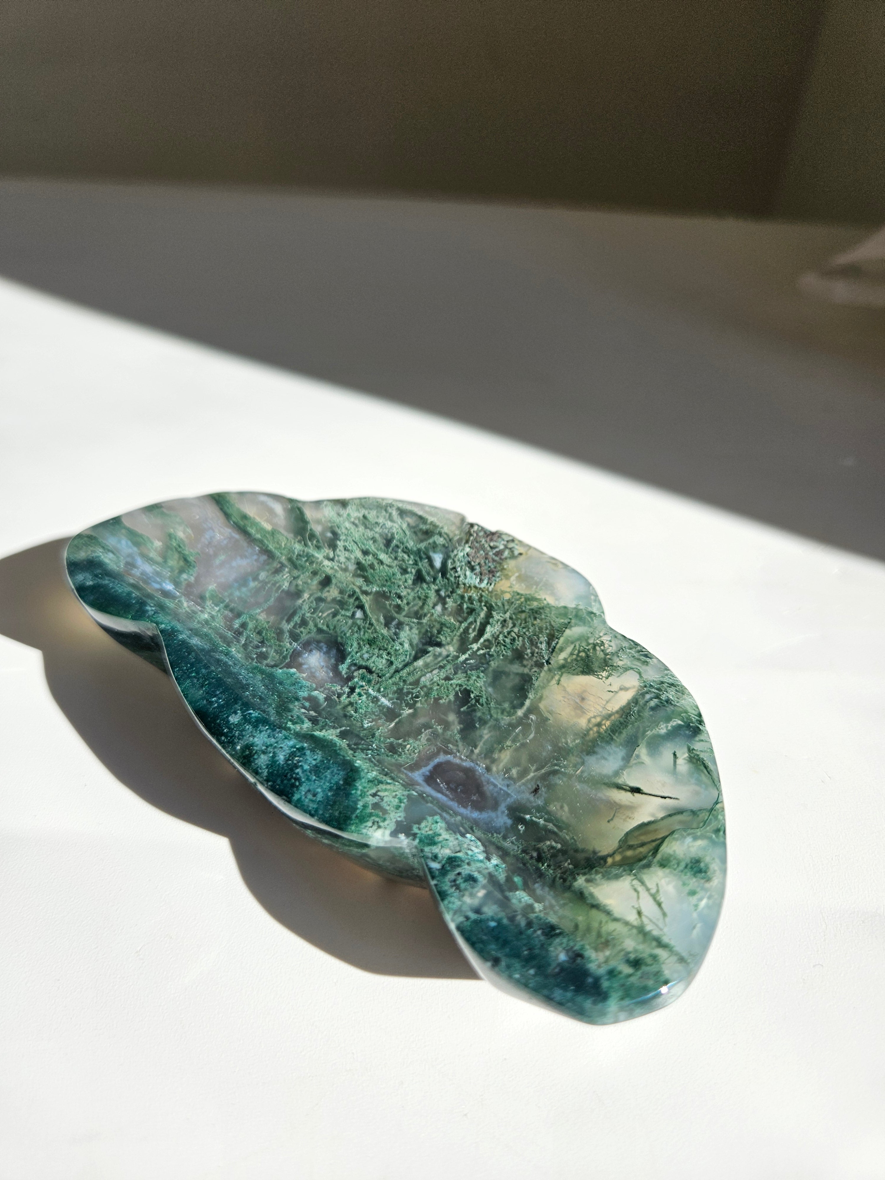 Moss Agate Freeform Bowl 005