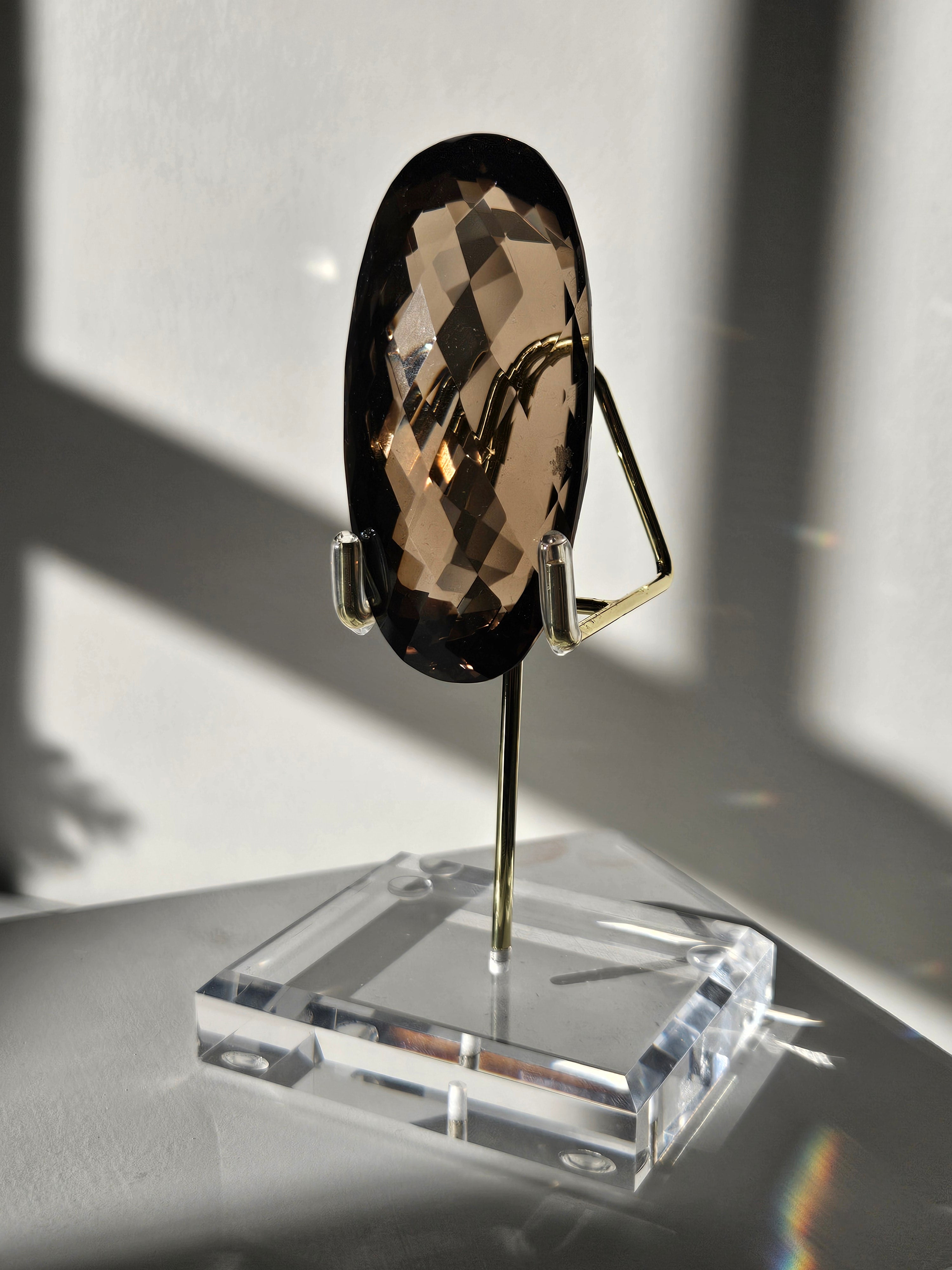 Faceted Smoky Quartz Gem 002