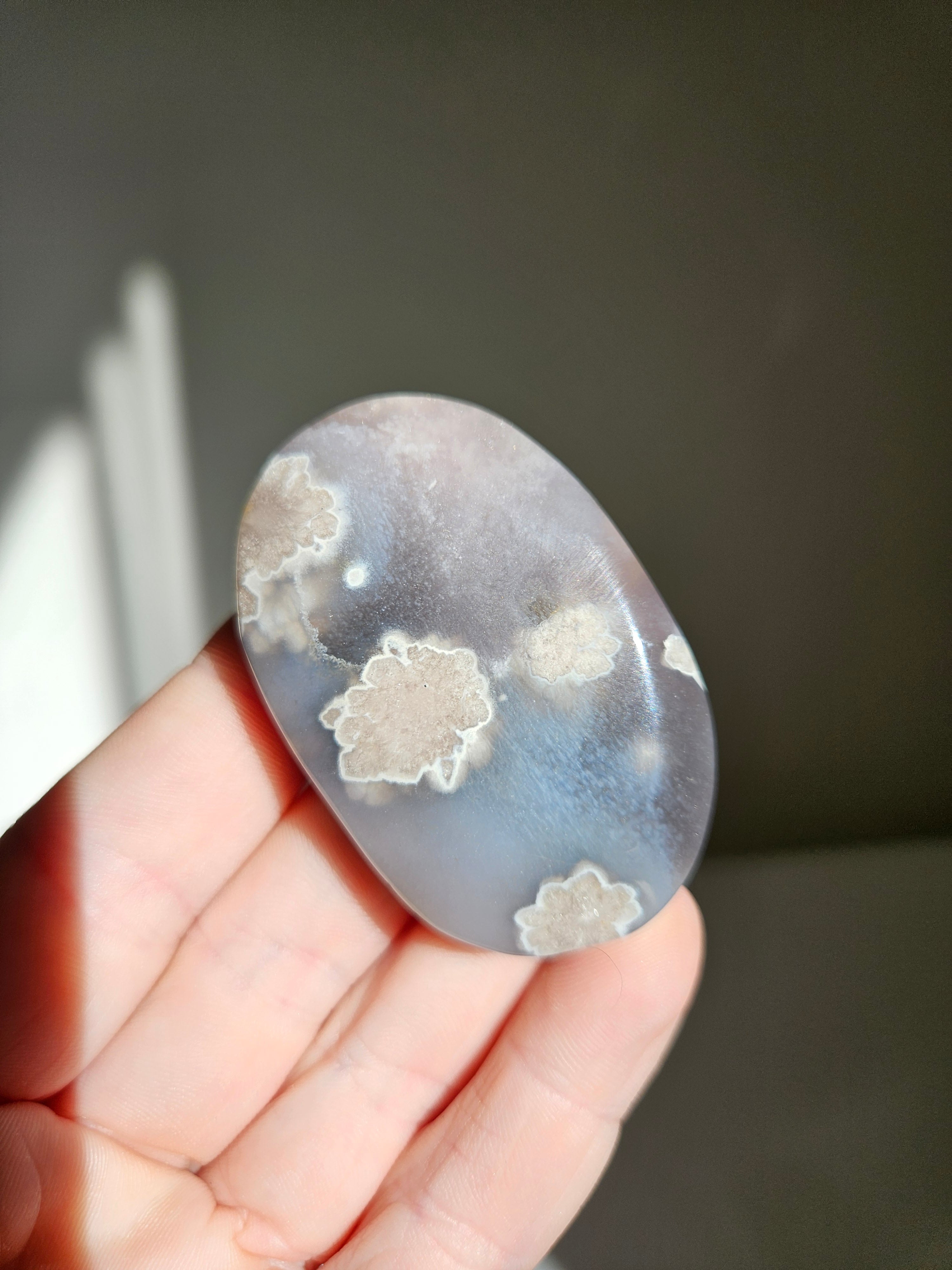 Flower Agate Palmstone 014