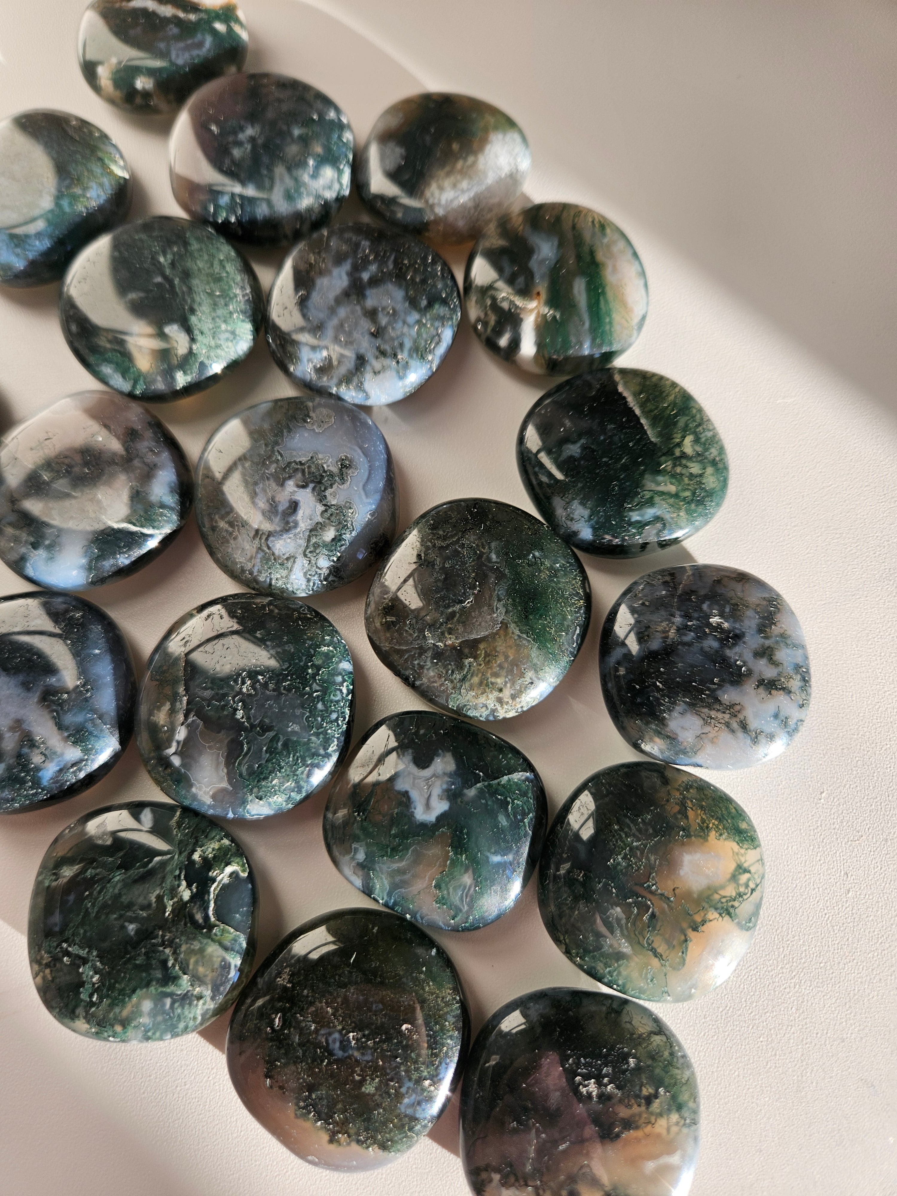Moss Agate Mini Flat