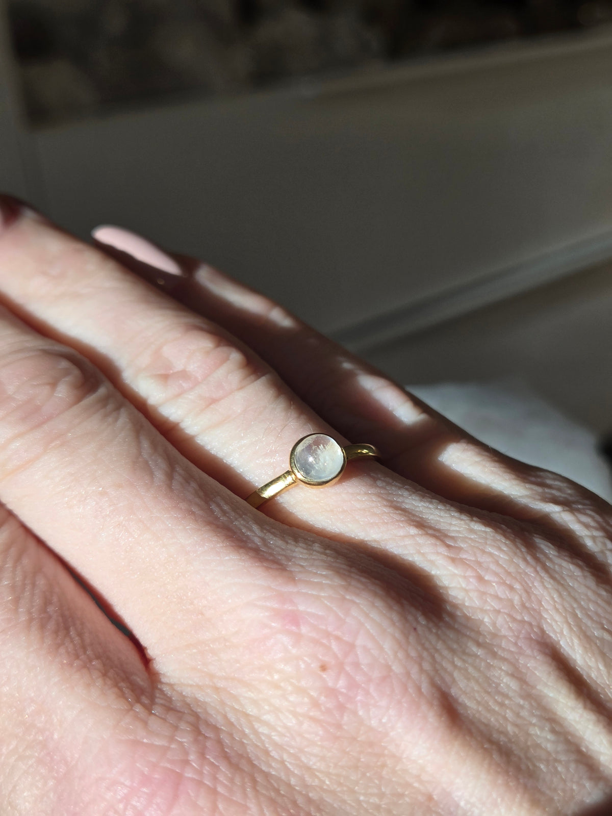Size 8 | Moonstone Ring | gold 034