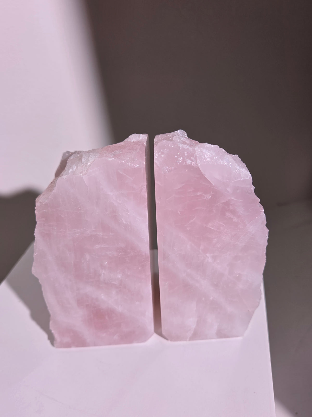 Rose Quartz Bookends