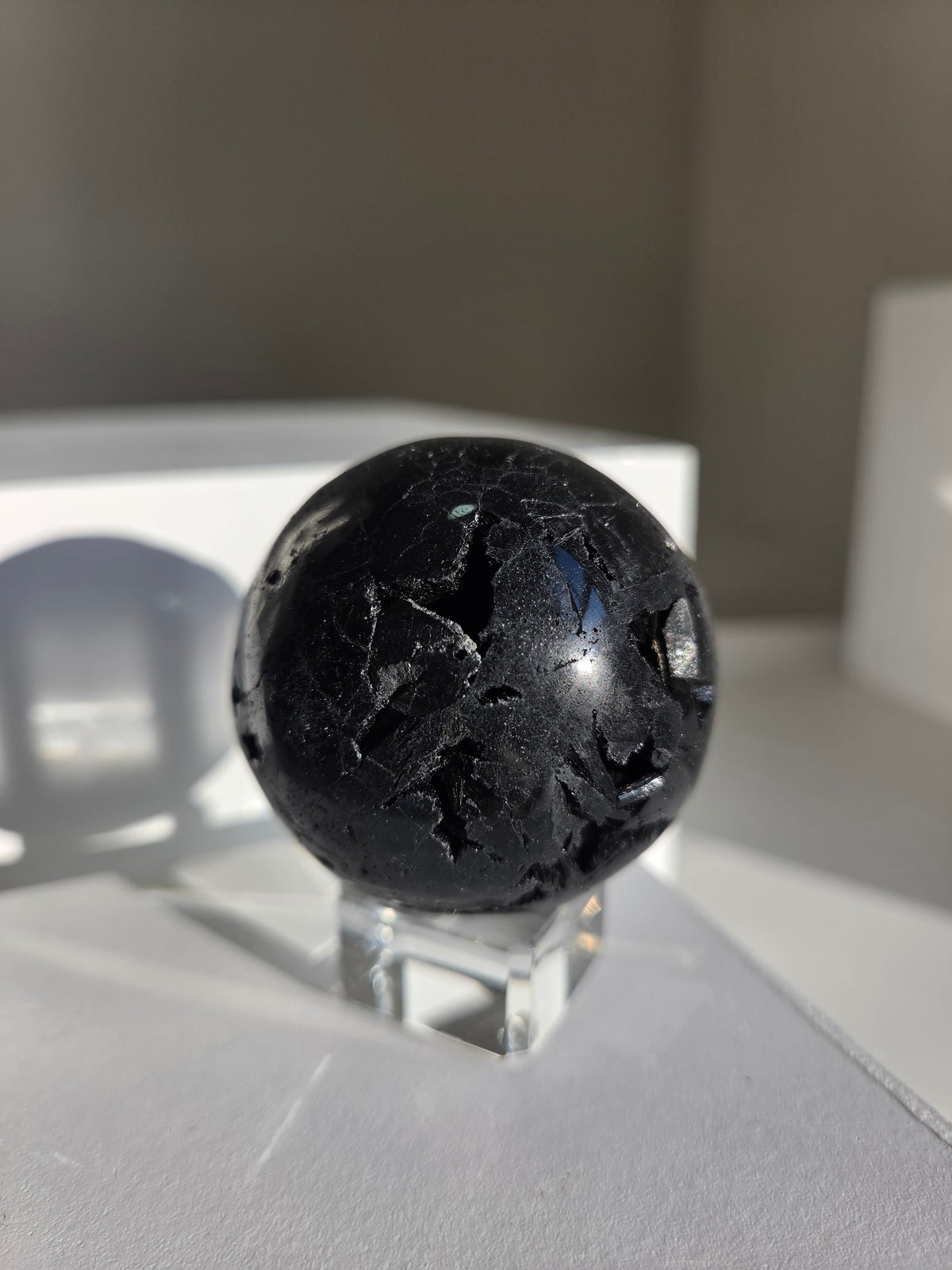 Fibrous Black Tourmaline Sphere 003