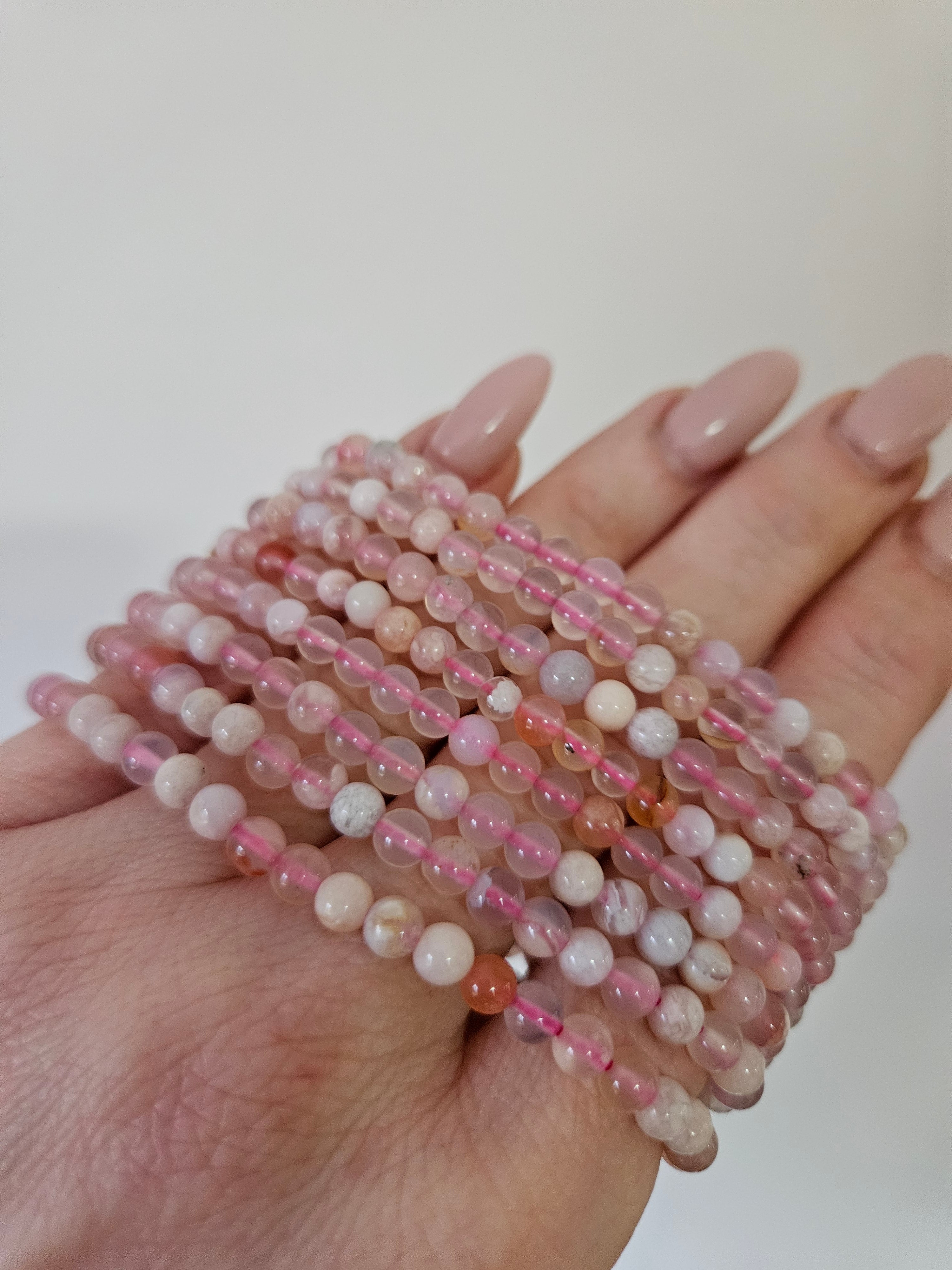 Flower Agate Bracelet | 4mm