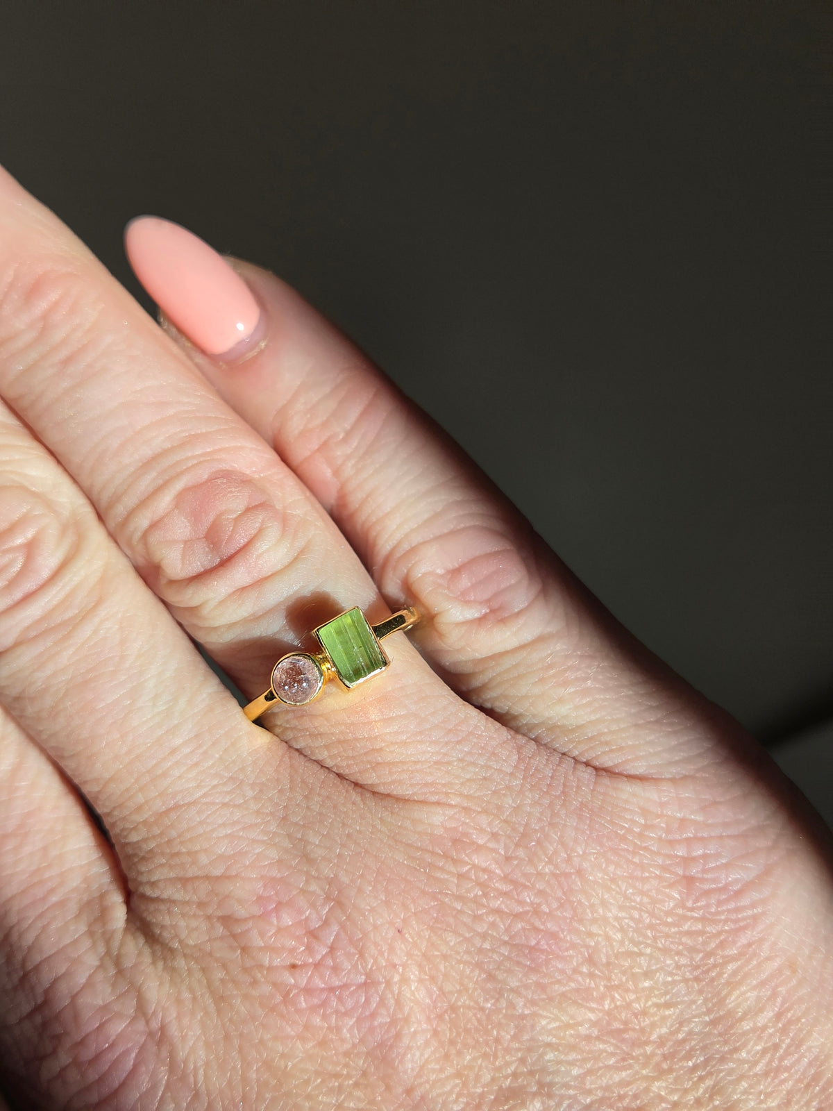 Size 9 | tourmaline Ring | gold 064