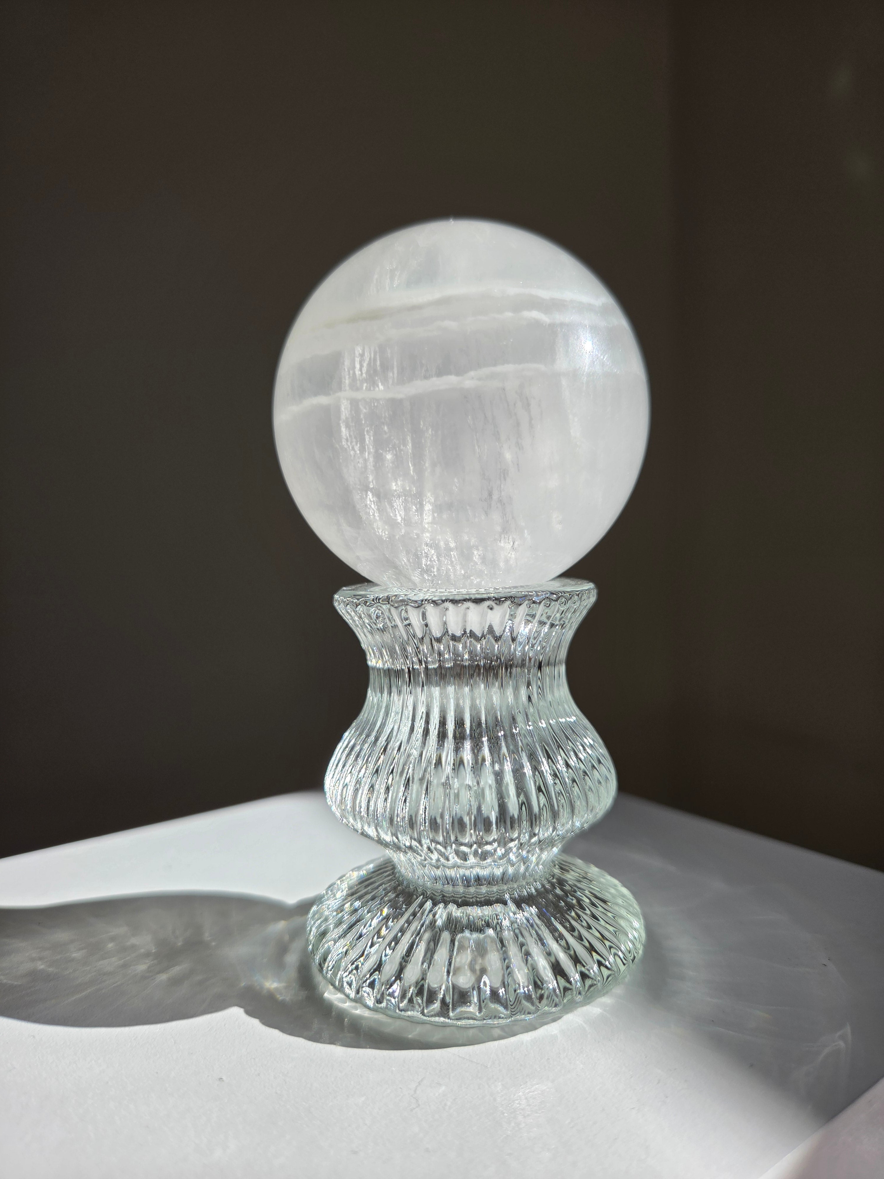 White Fluorite Sphere 002