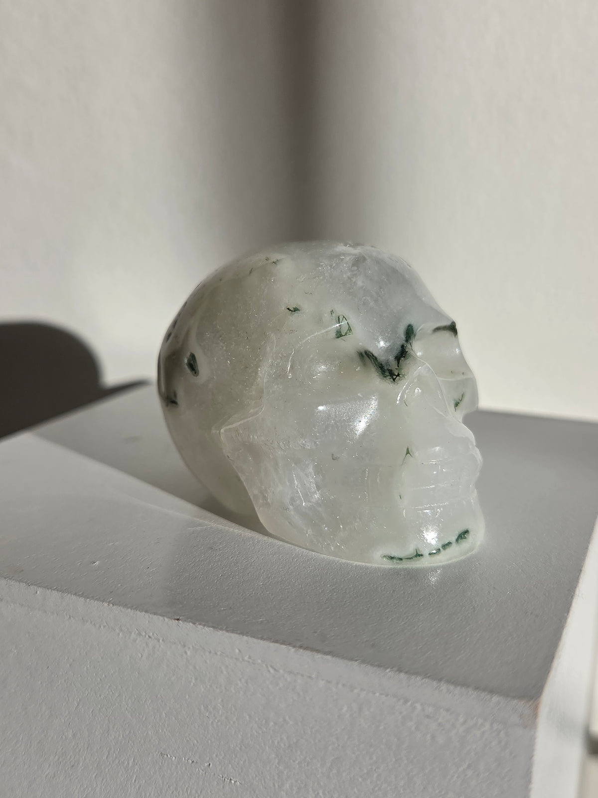 Moss Agate Skull 005