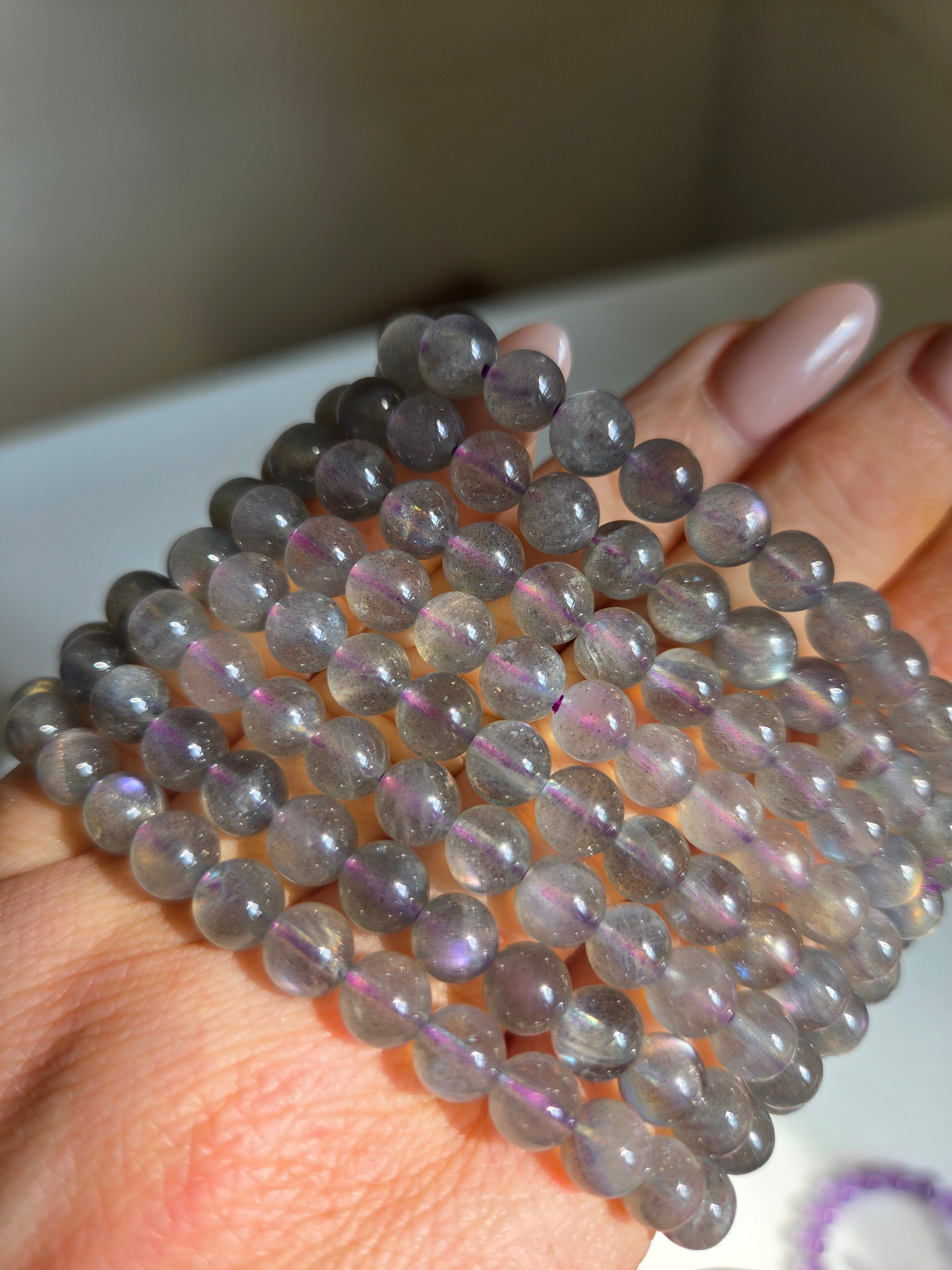 Purple Labradorite Bracelet | 7mm