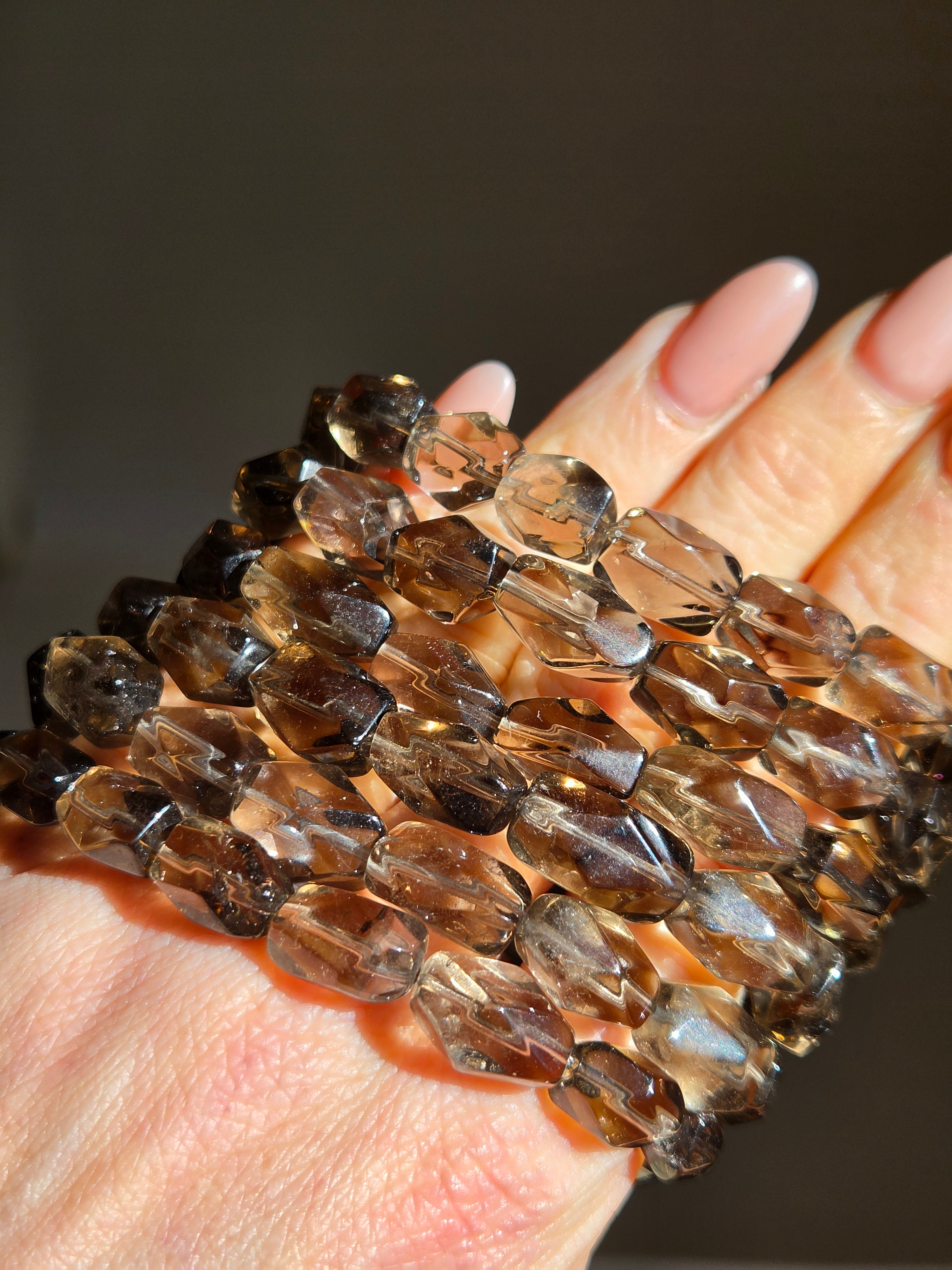 Smoky Quartz freeform bracelet