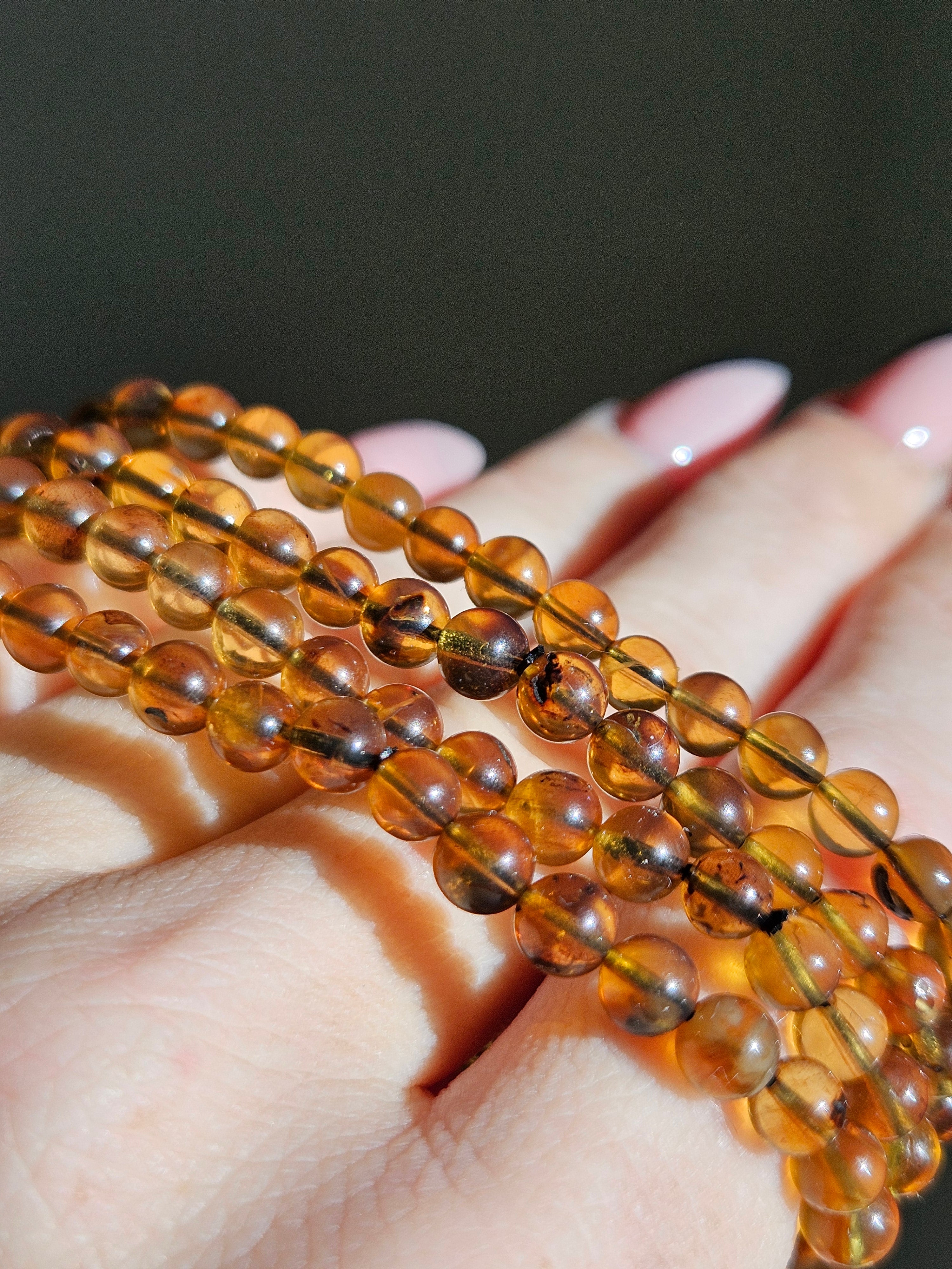 Blue Amber Bracelet | 5mm