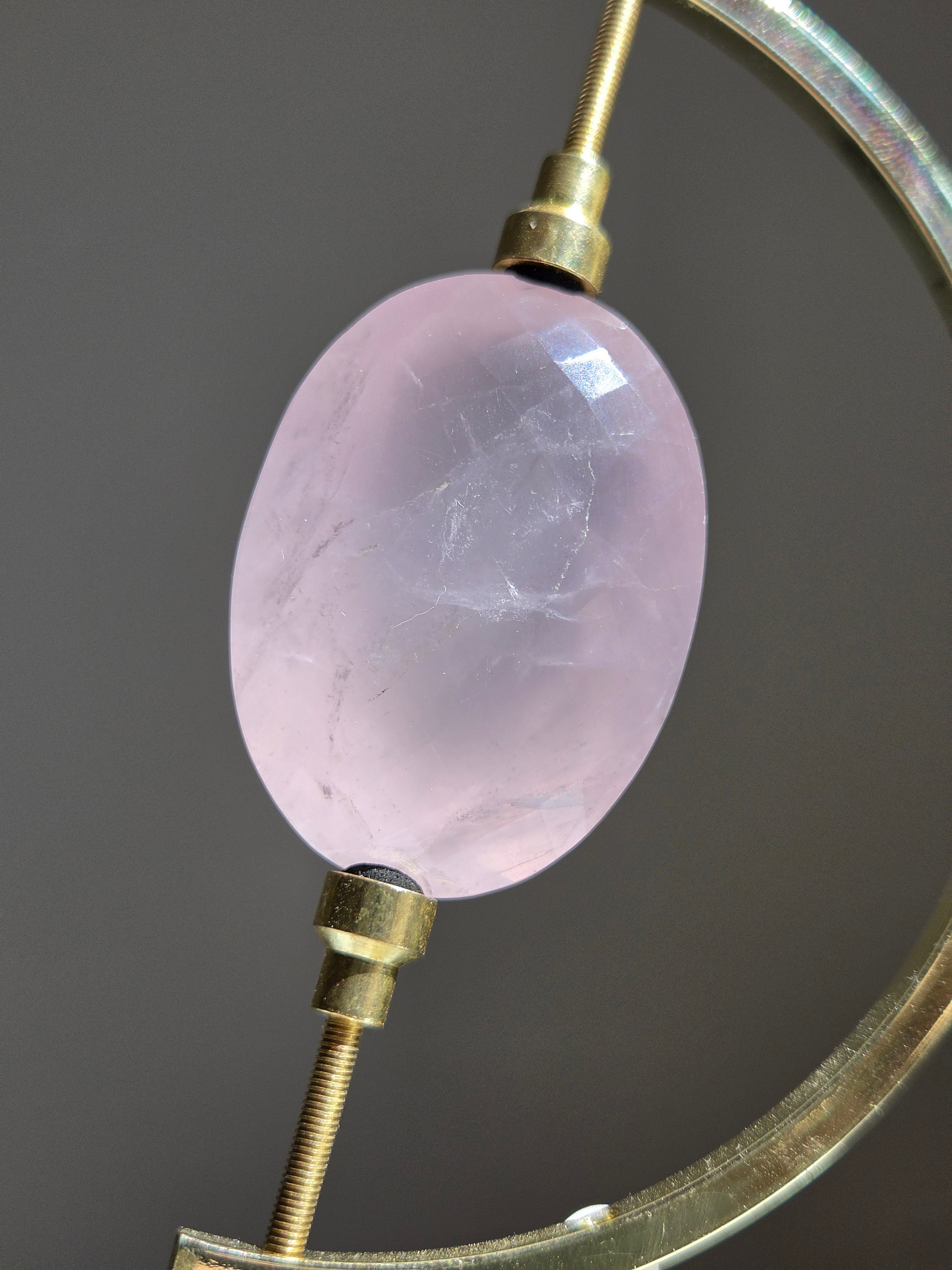 Faceted Rose Quartz on Caliper 010
