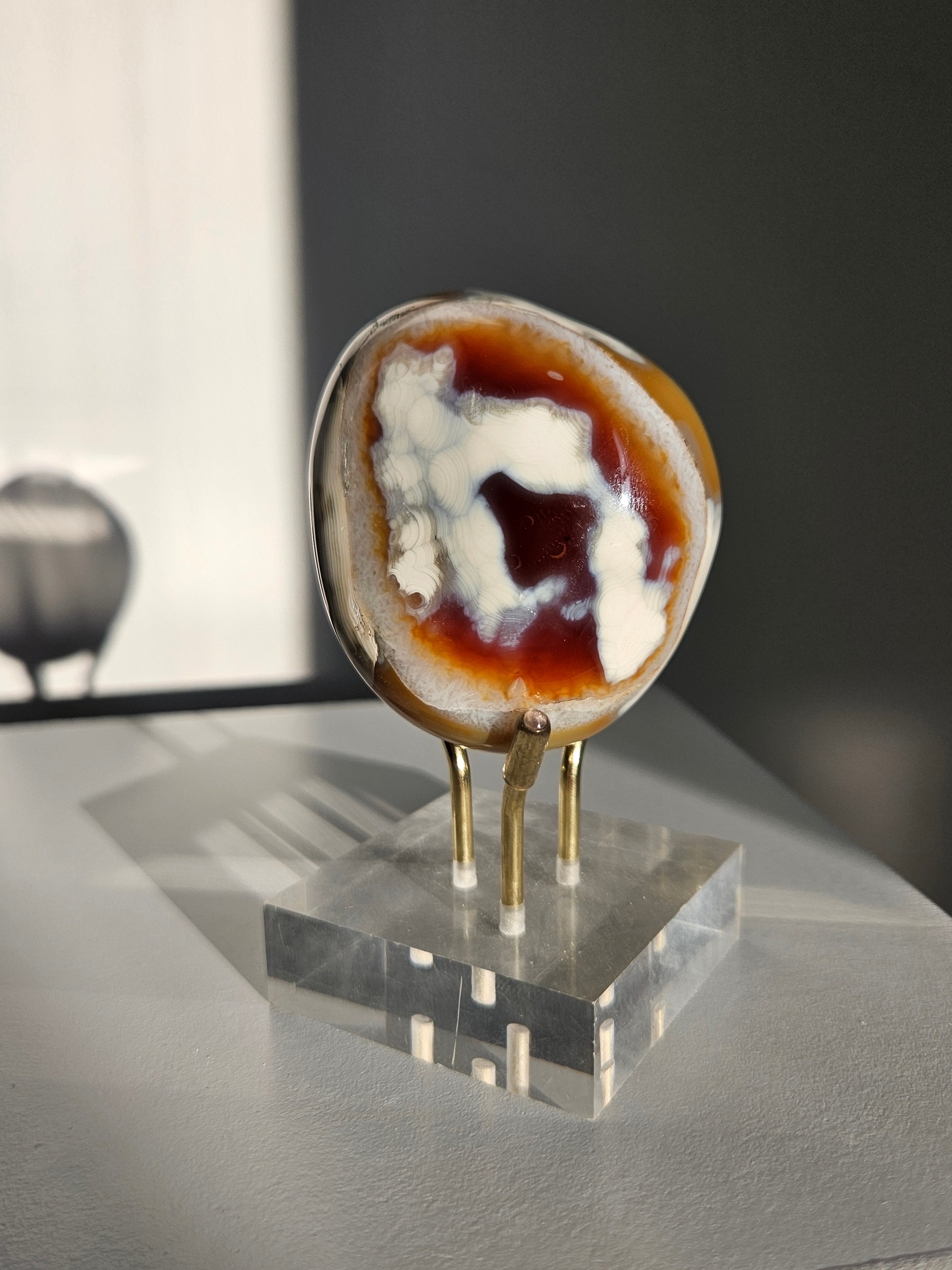 Orca agate x Carnelian Freeform 010