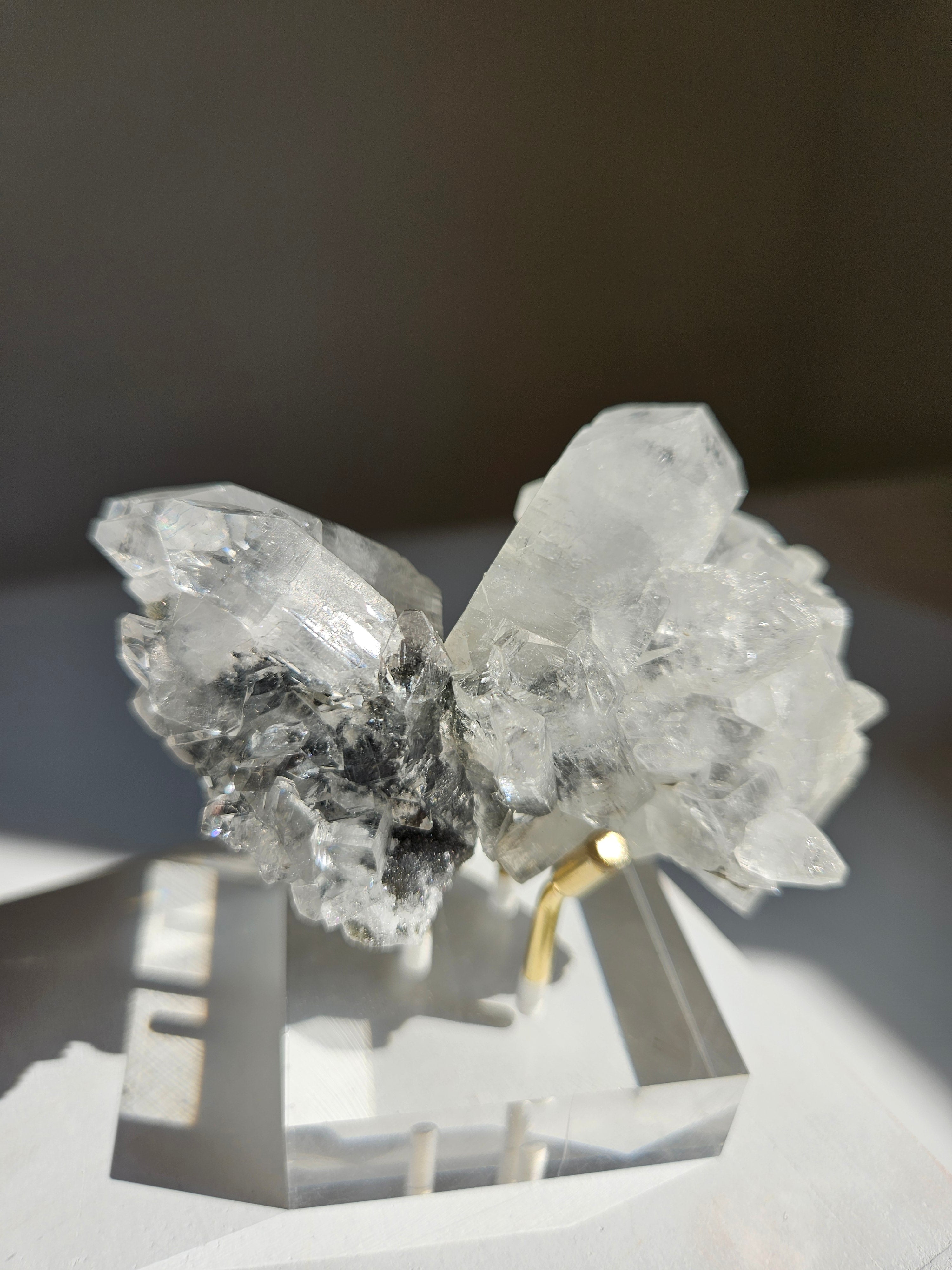 Apophyllite on Black Chalcedony 019