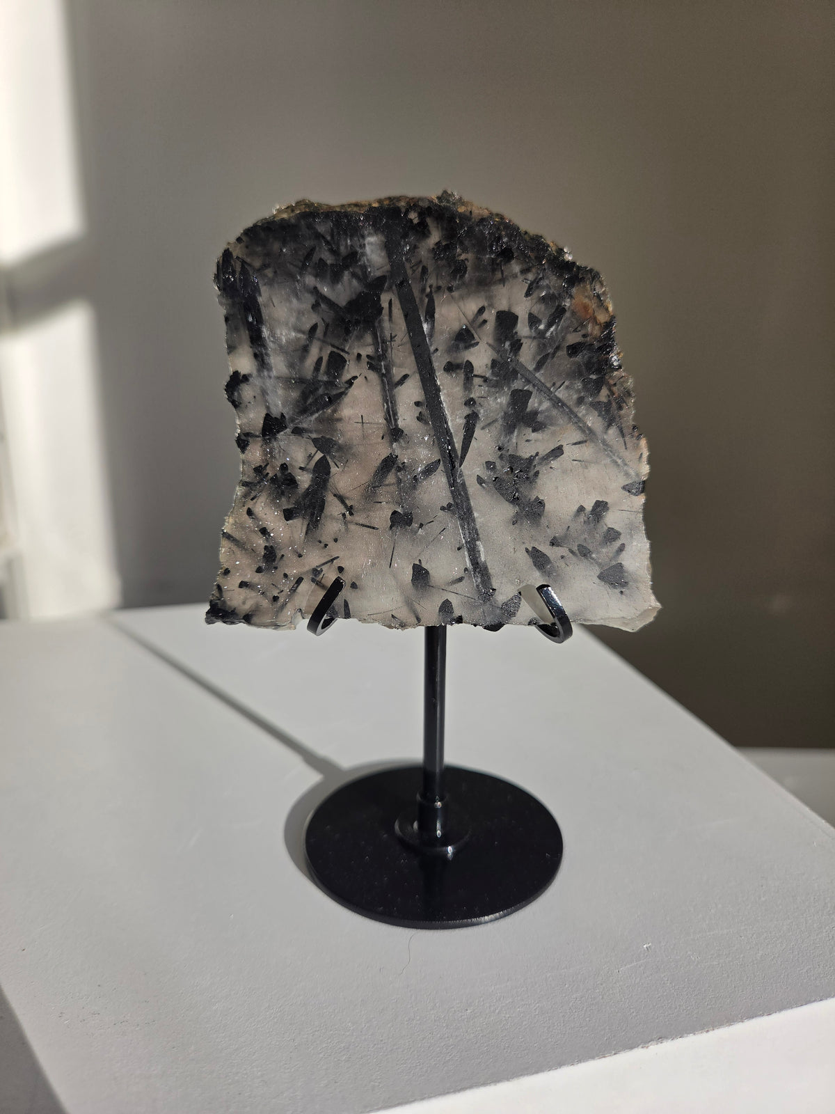 Black Tourmaline x Quartz Slab 002