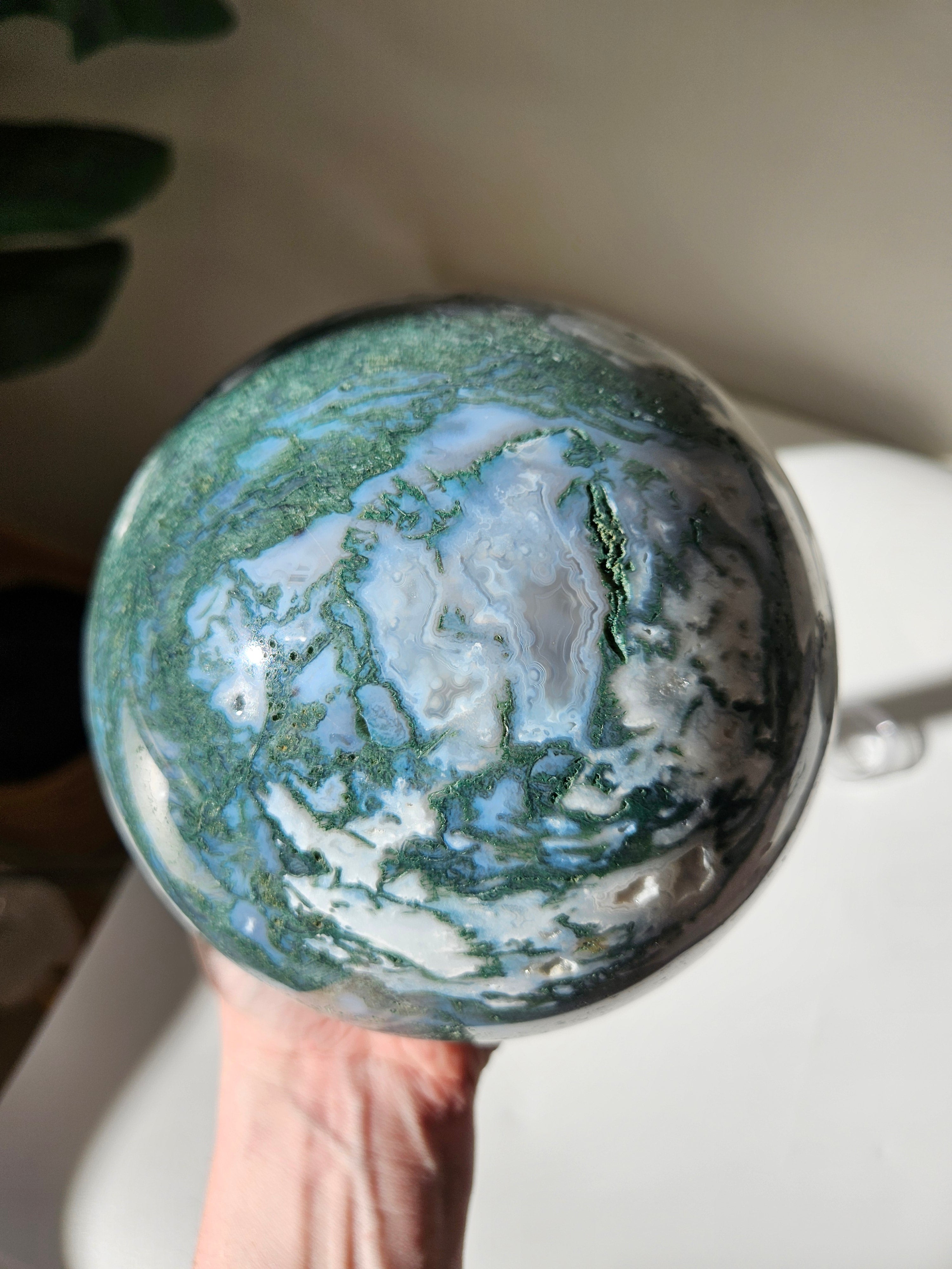 Moss Agate Statement Sphere