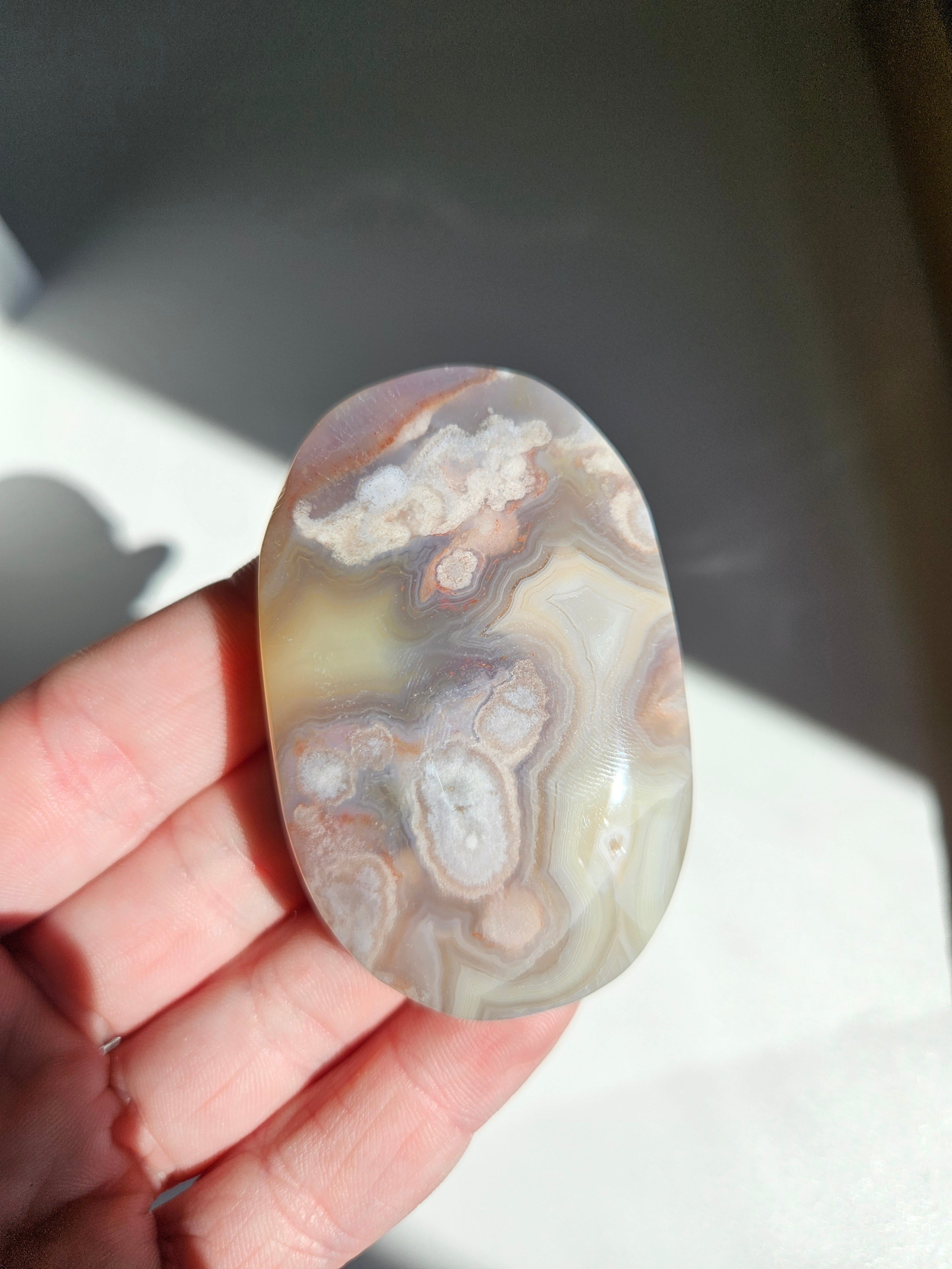 Flower Agate Palmstone 009