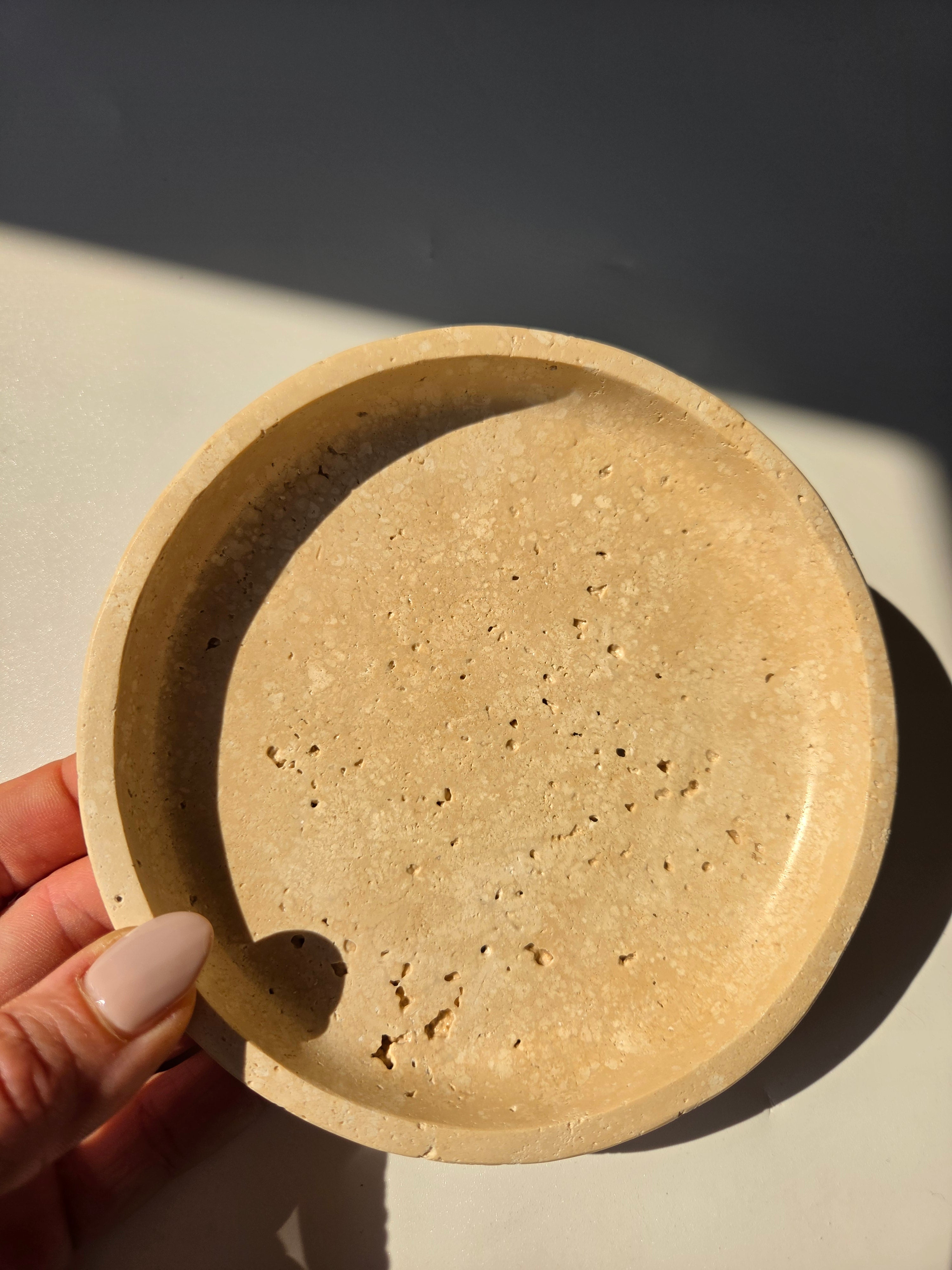 Travertine Round Dish
