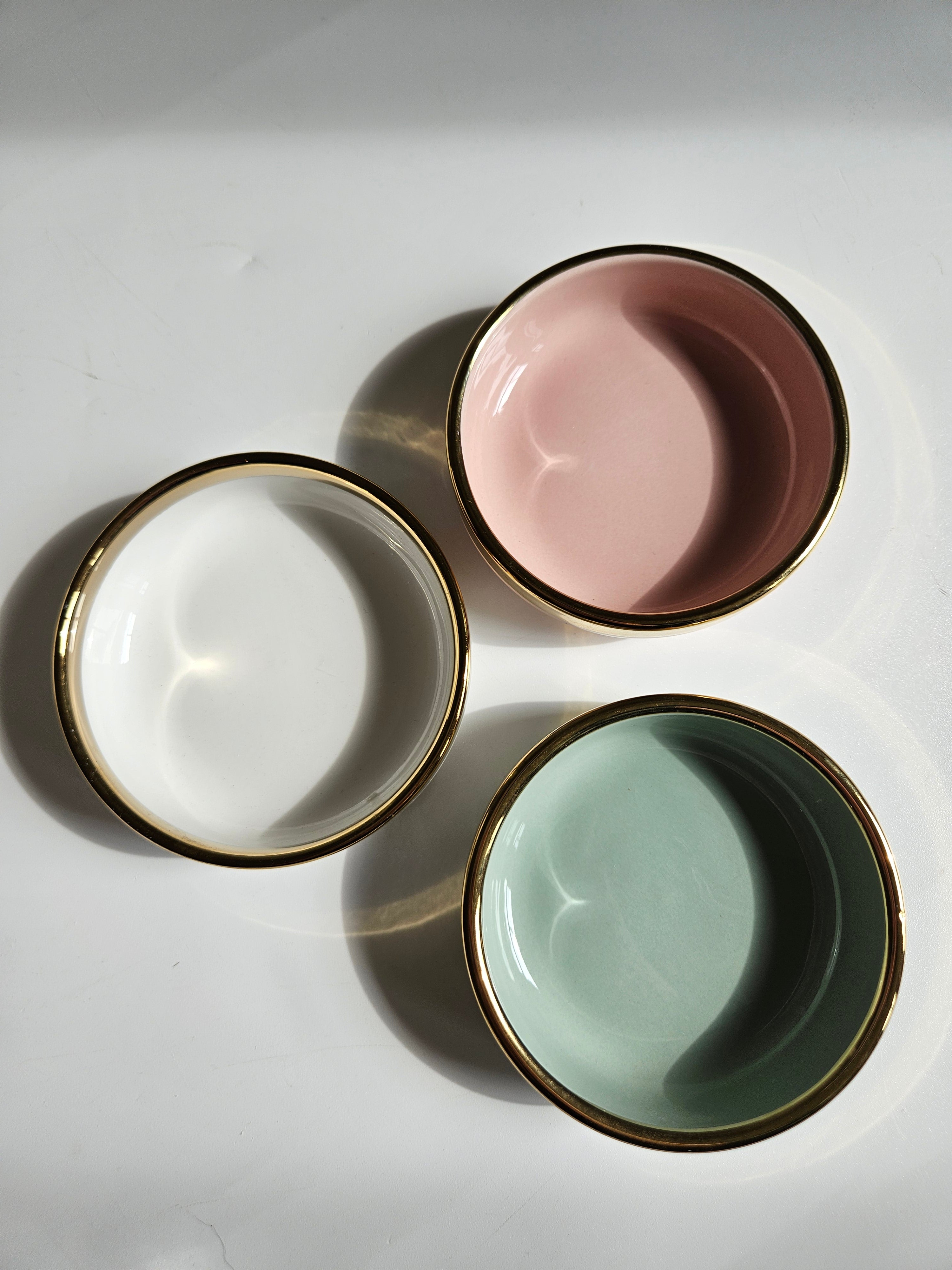Gold Trim Dish | now available in teal