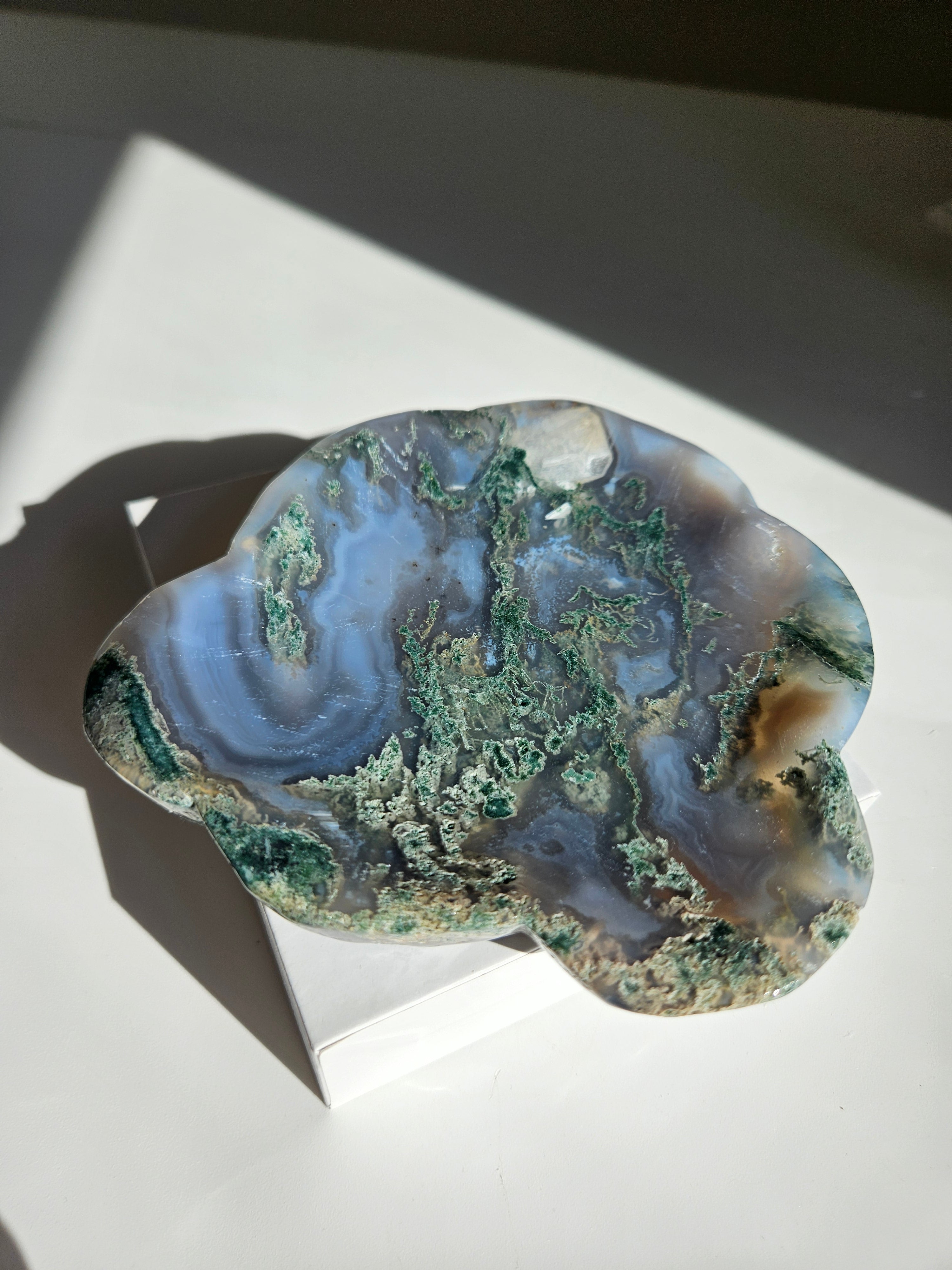Moss Agate Freeform Bowl 001