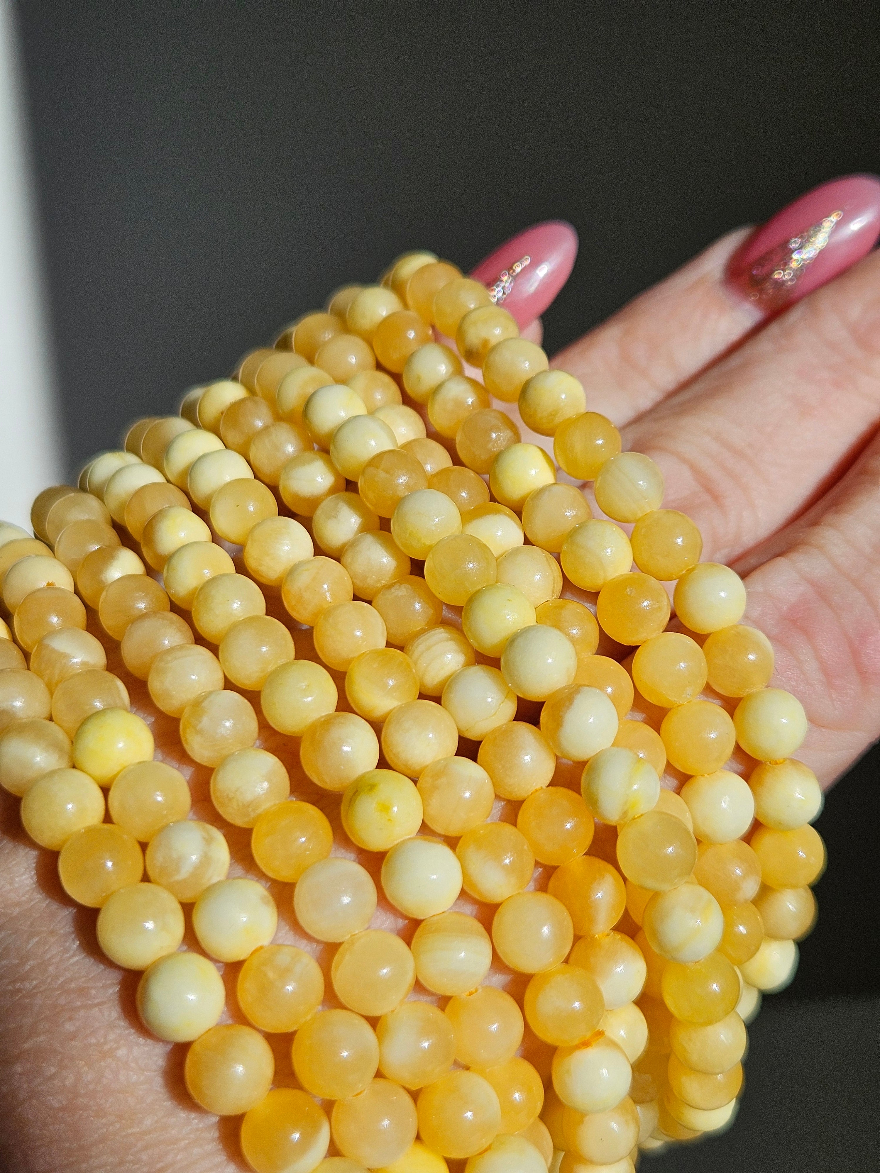 Yellow Calcite 3 wrap Bracelet | 6mm