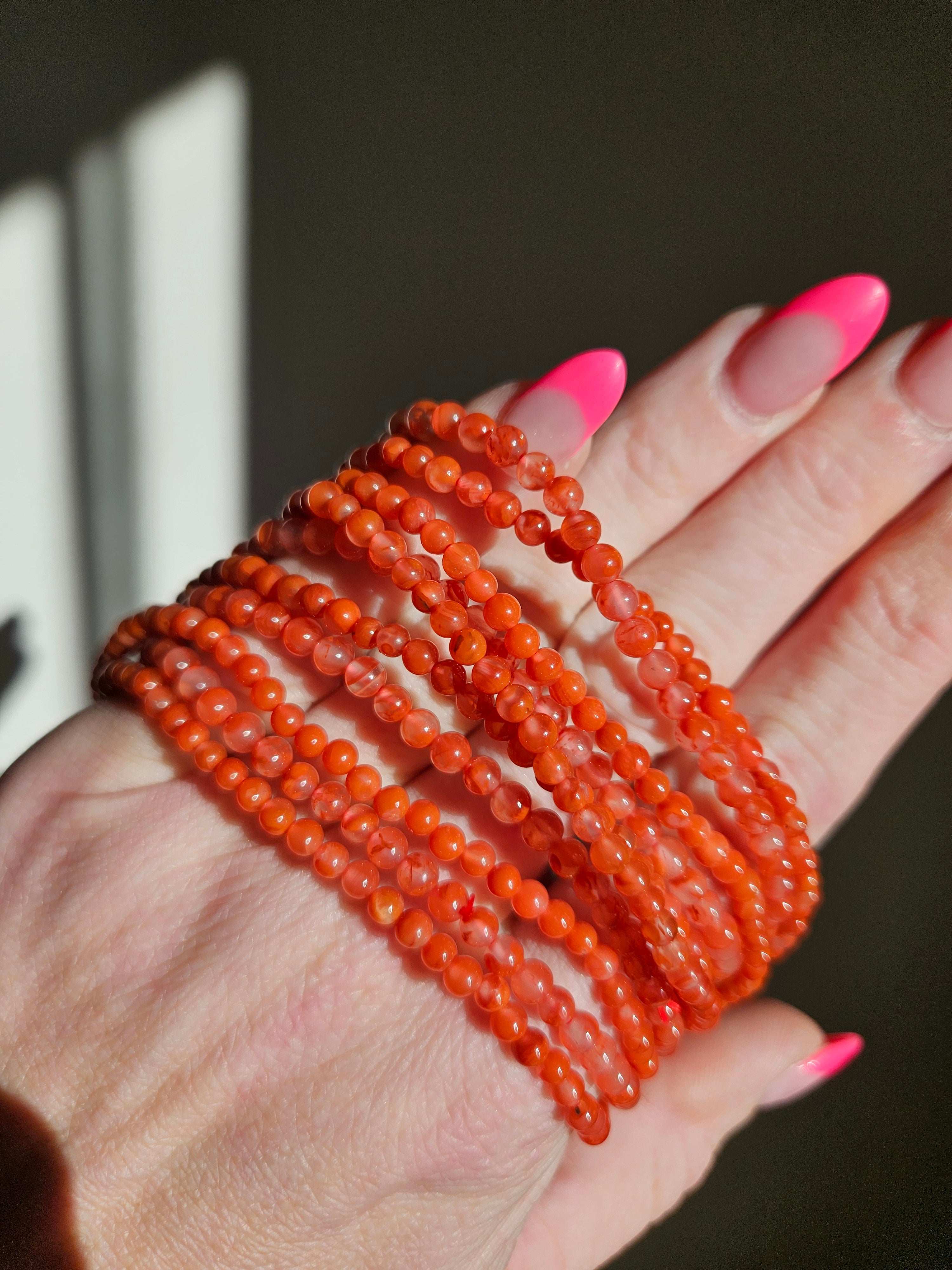 Southern Red Agate Bracelet 3 wrap | 4mm