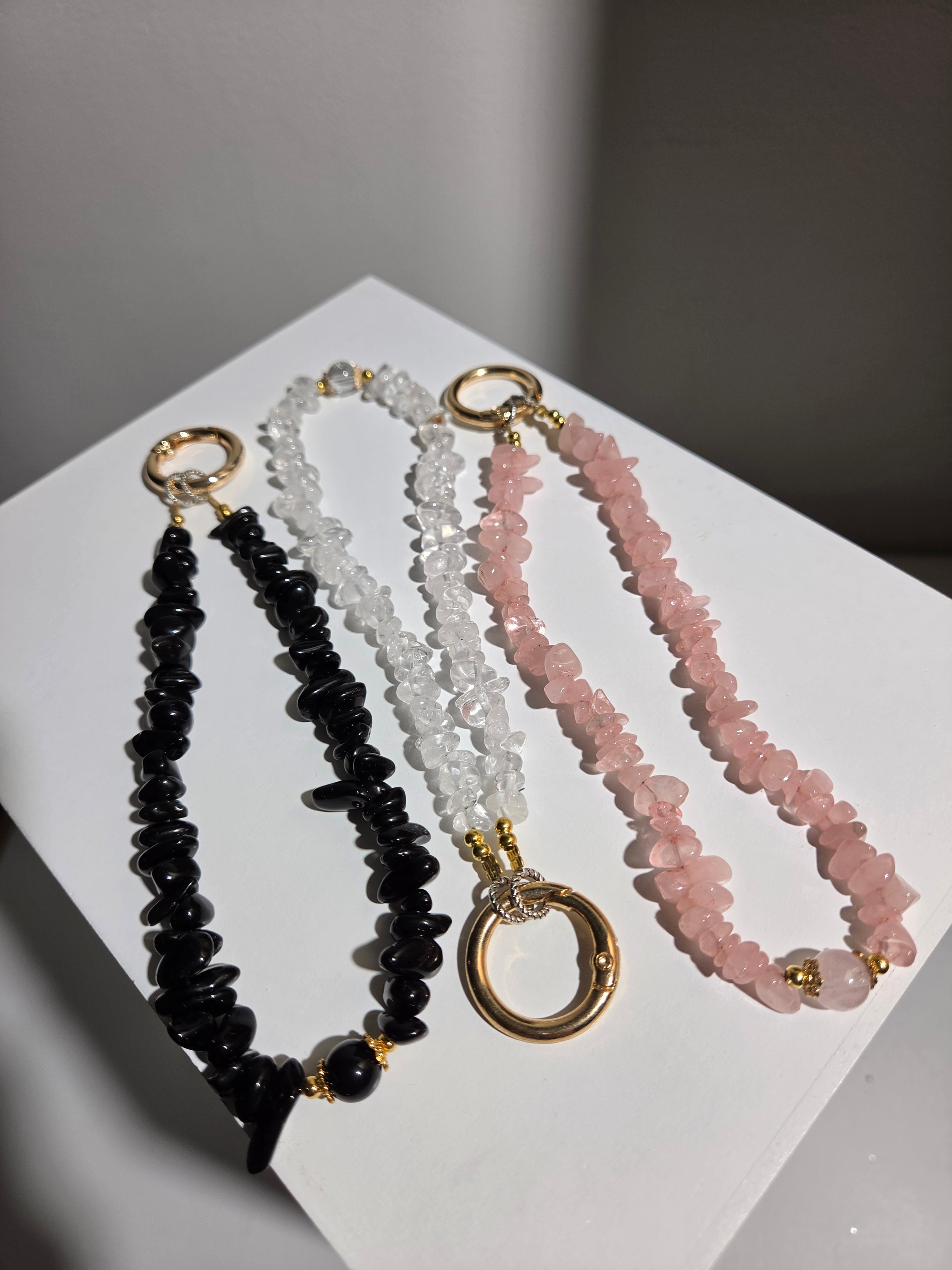Phone strap loops | choose your crystal