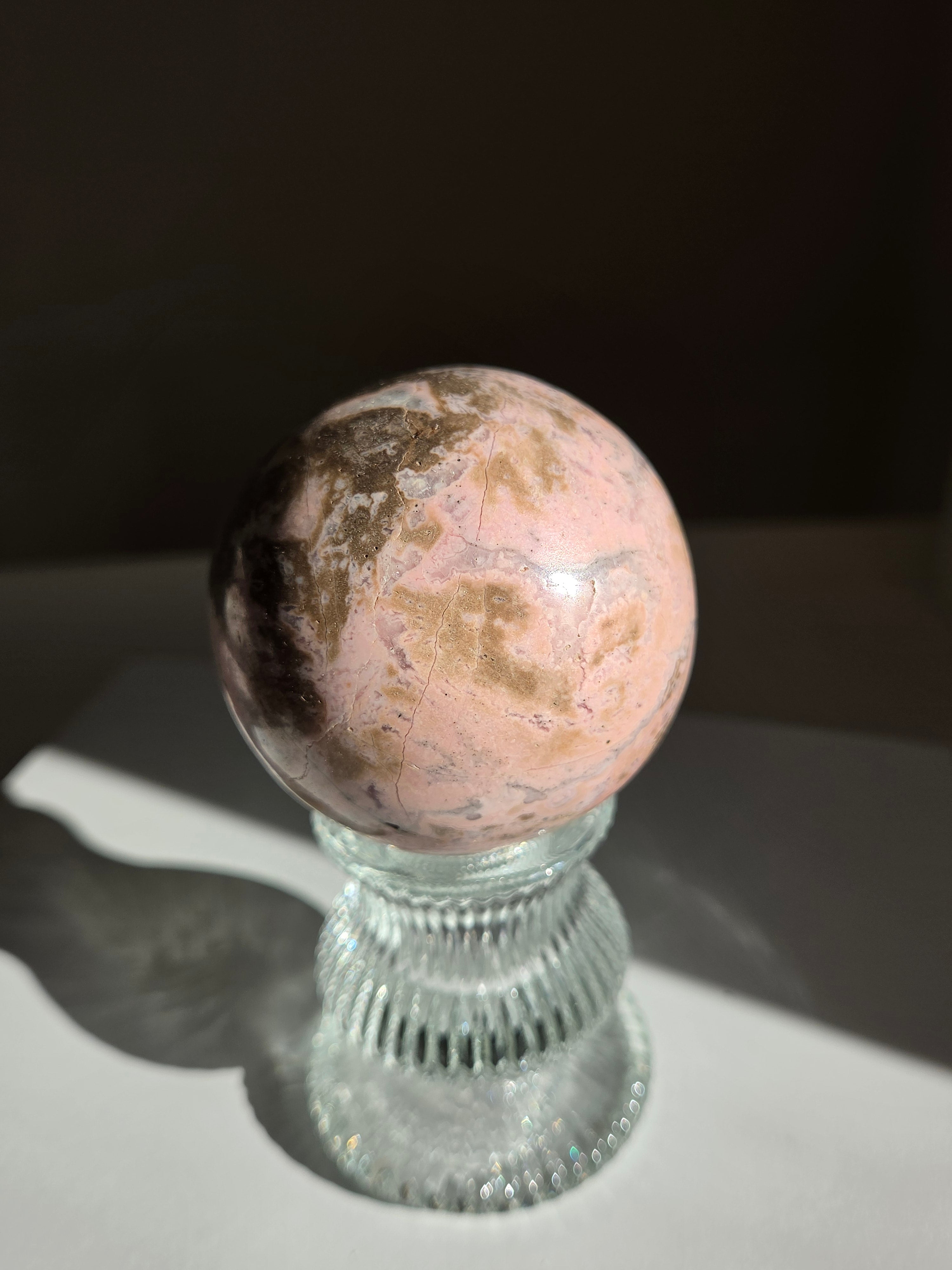 Peach Rhodonite Sphere 002