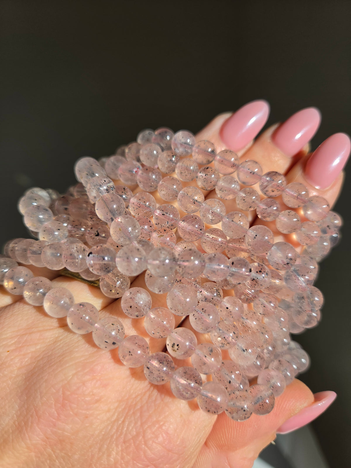 Mica x rose Quartz 3 wrap bracelet | 7mm