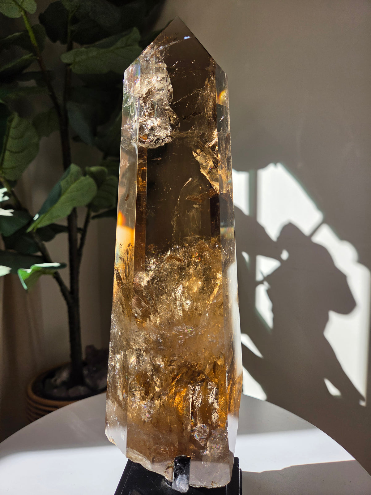 Smoky Citrine Statement on custom Spinning stand