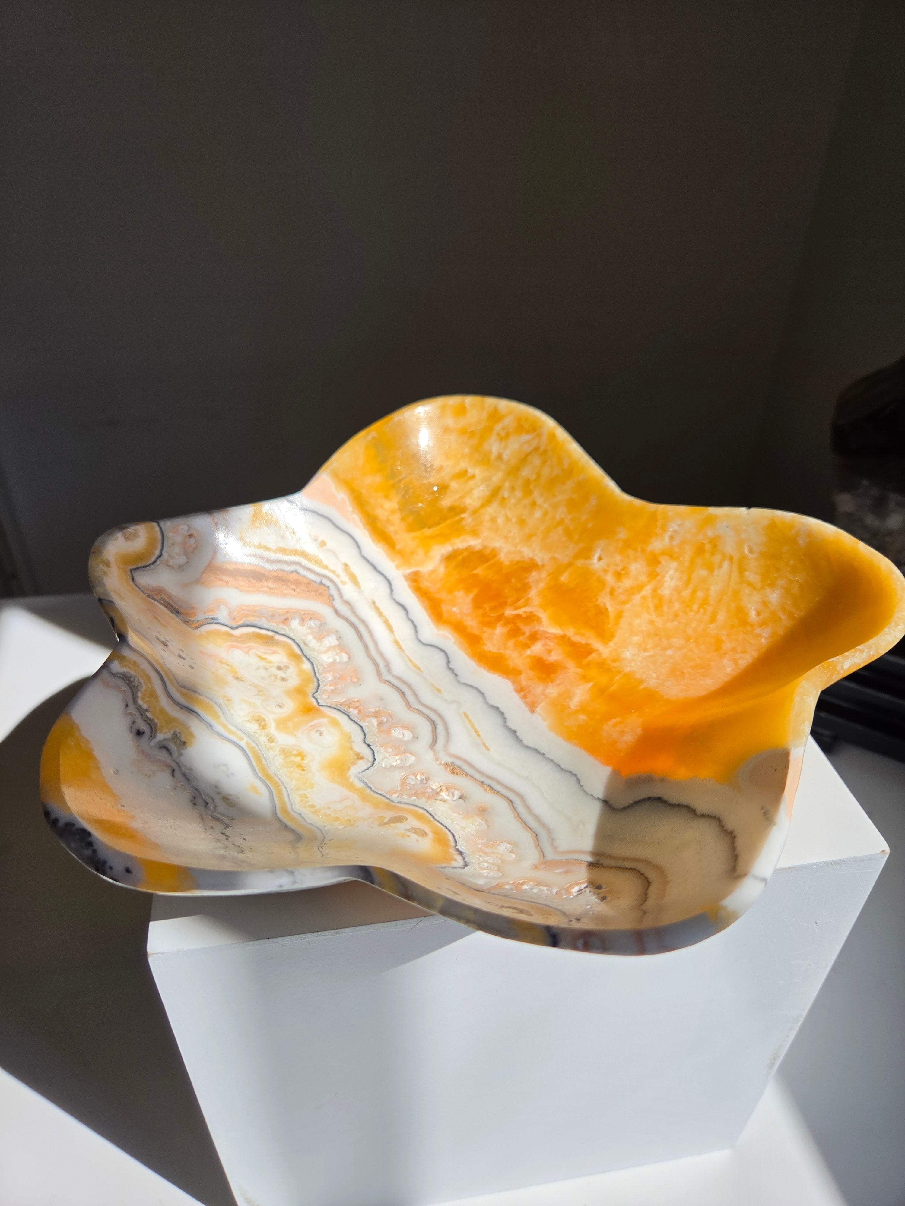 Orange Calcite Bowl