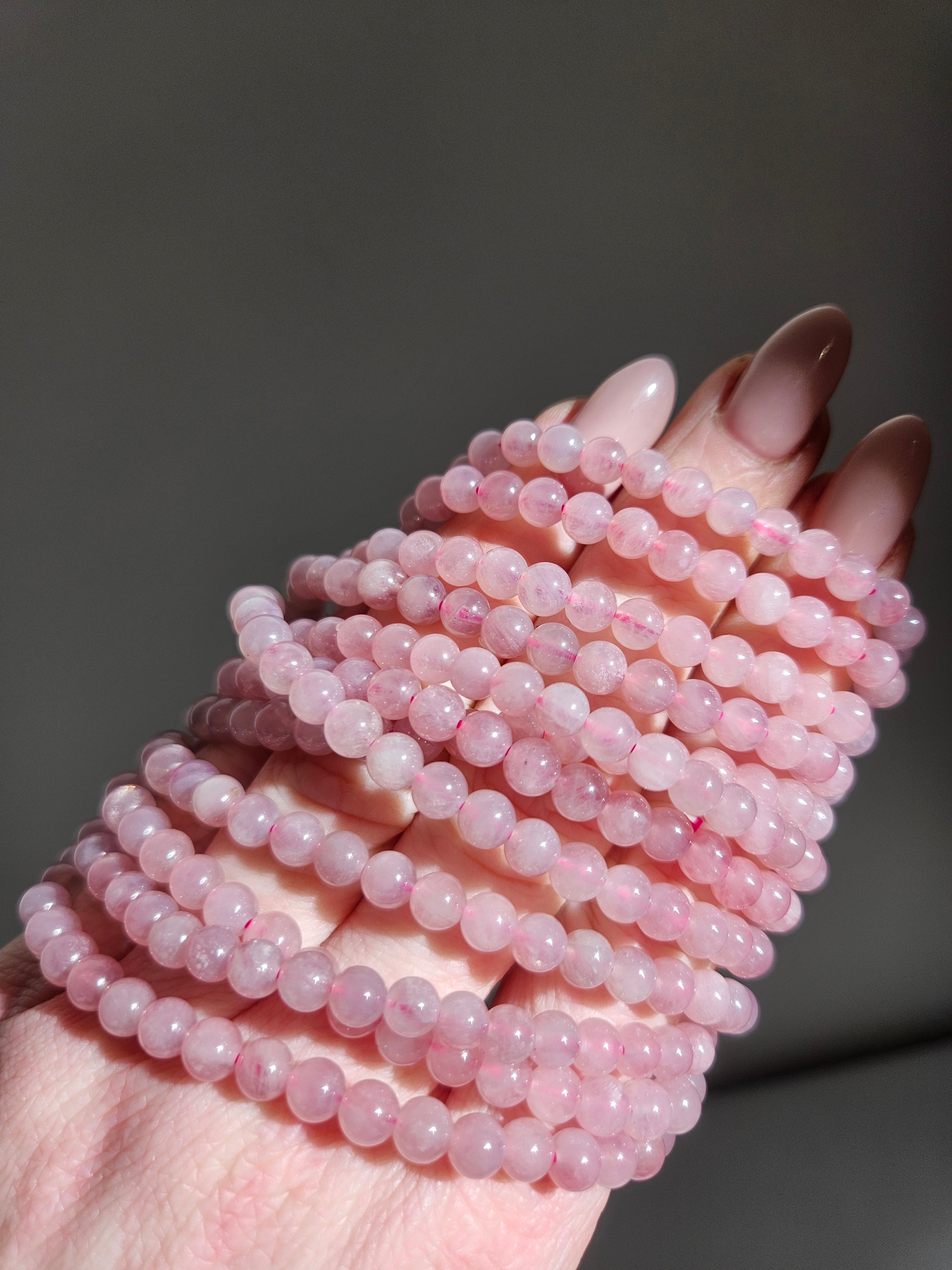Purple Rose Quartz 3 wrap Bracelet | 6mm