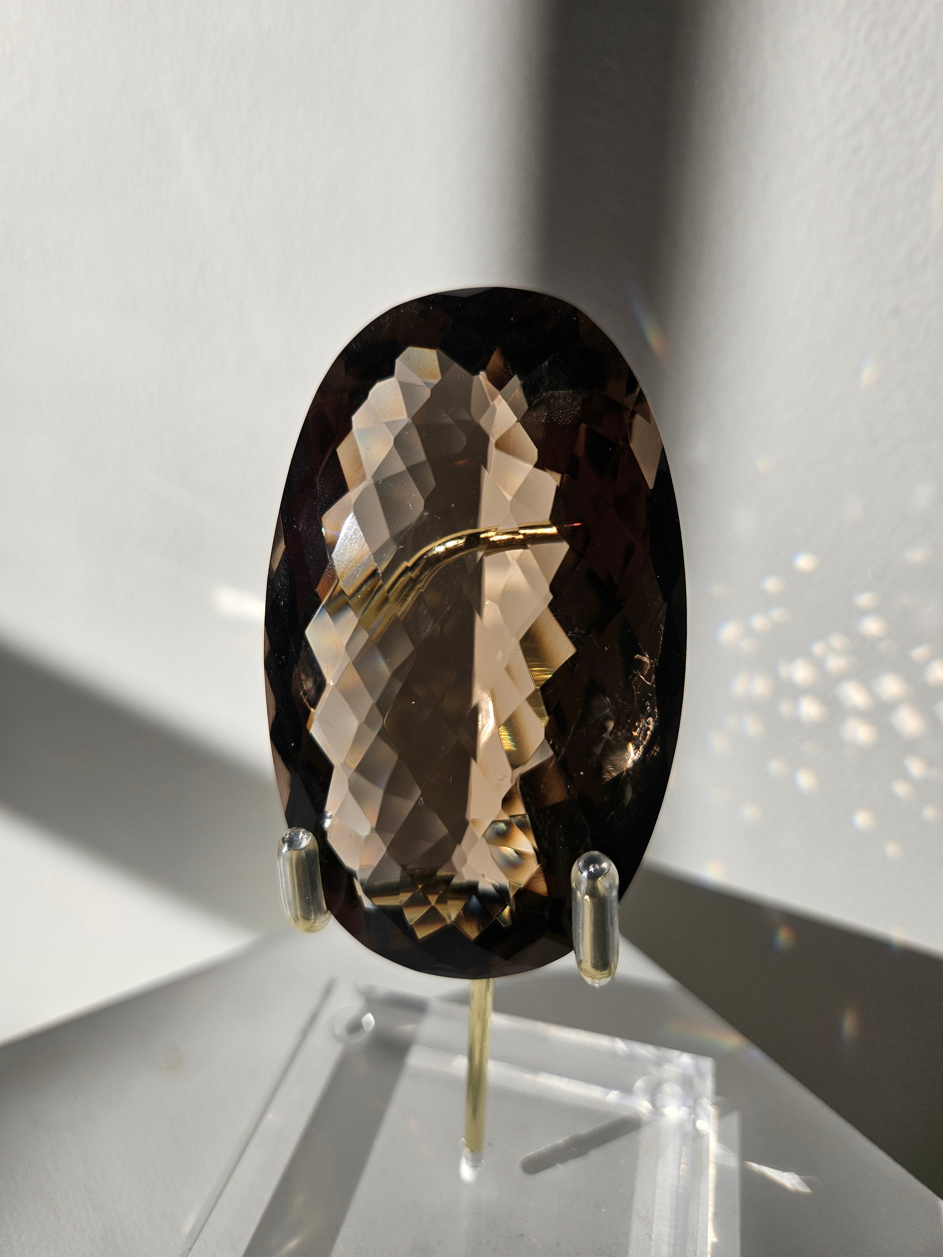 Faceted Smoky Quartz Gem 001