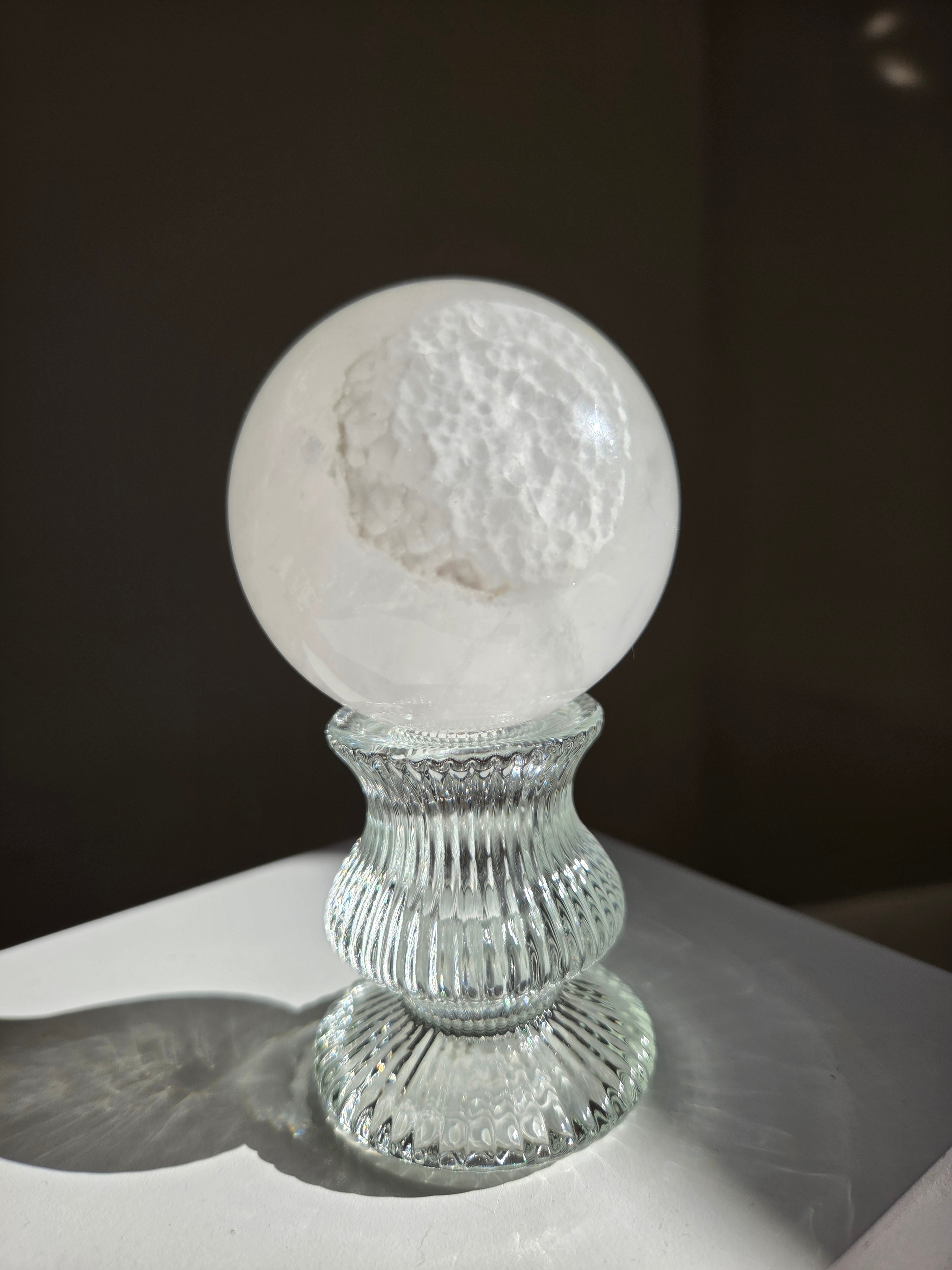 White Fluorite Sphere 003