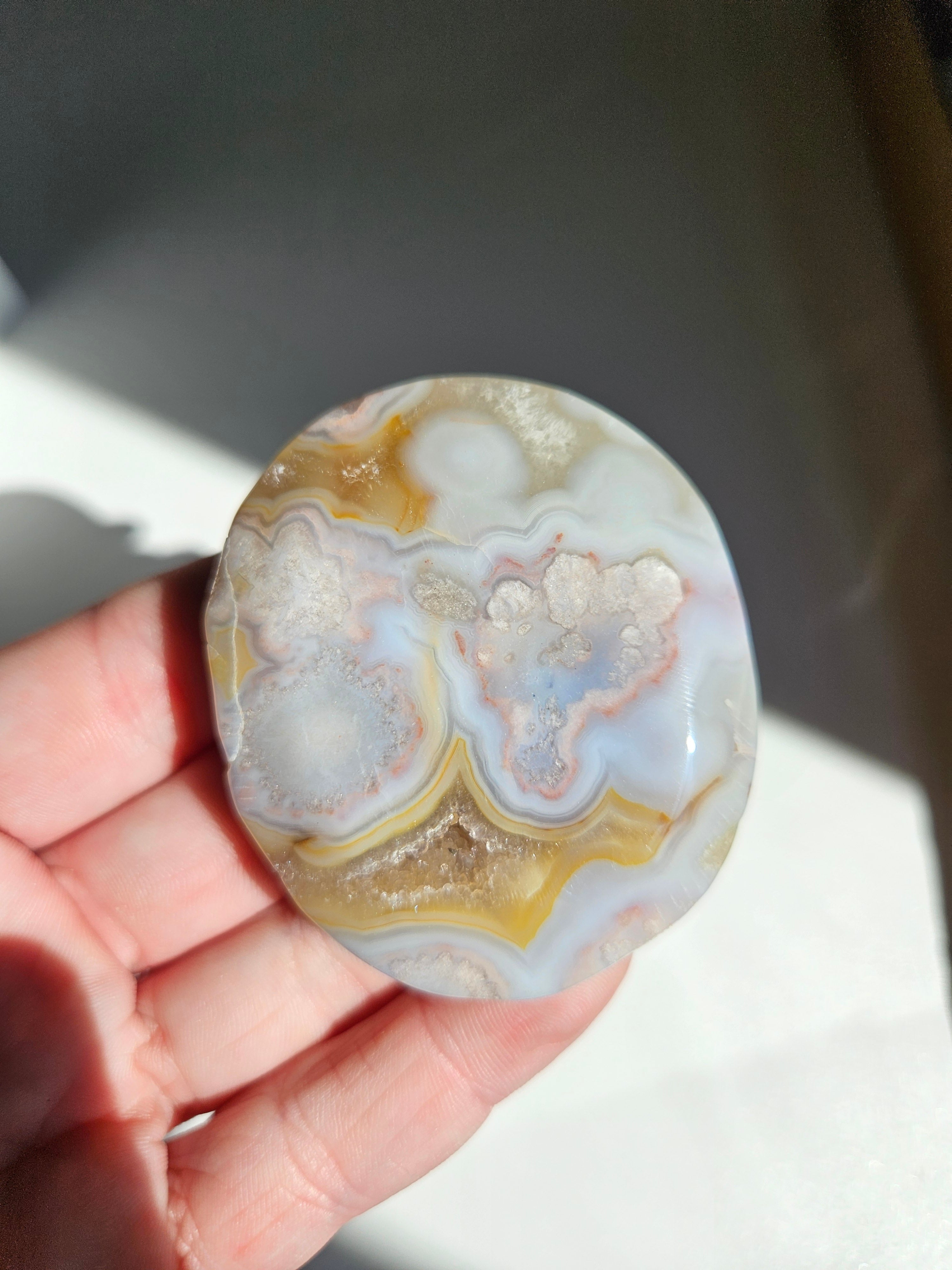Flower Agate Palmstone 010