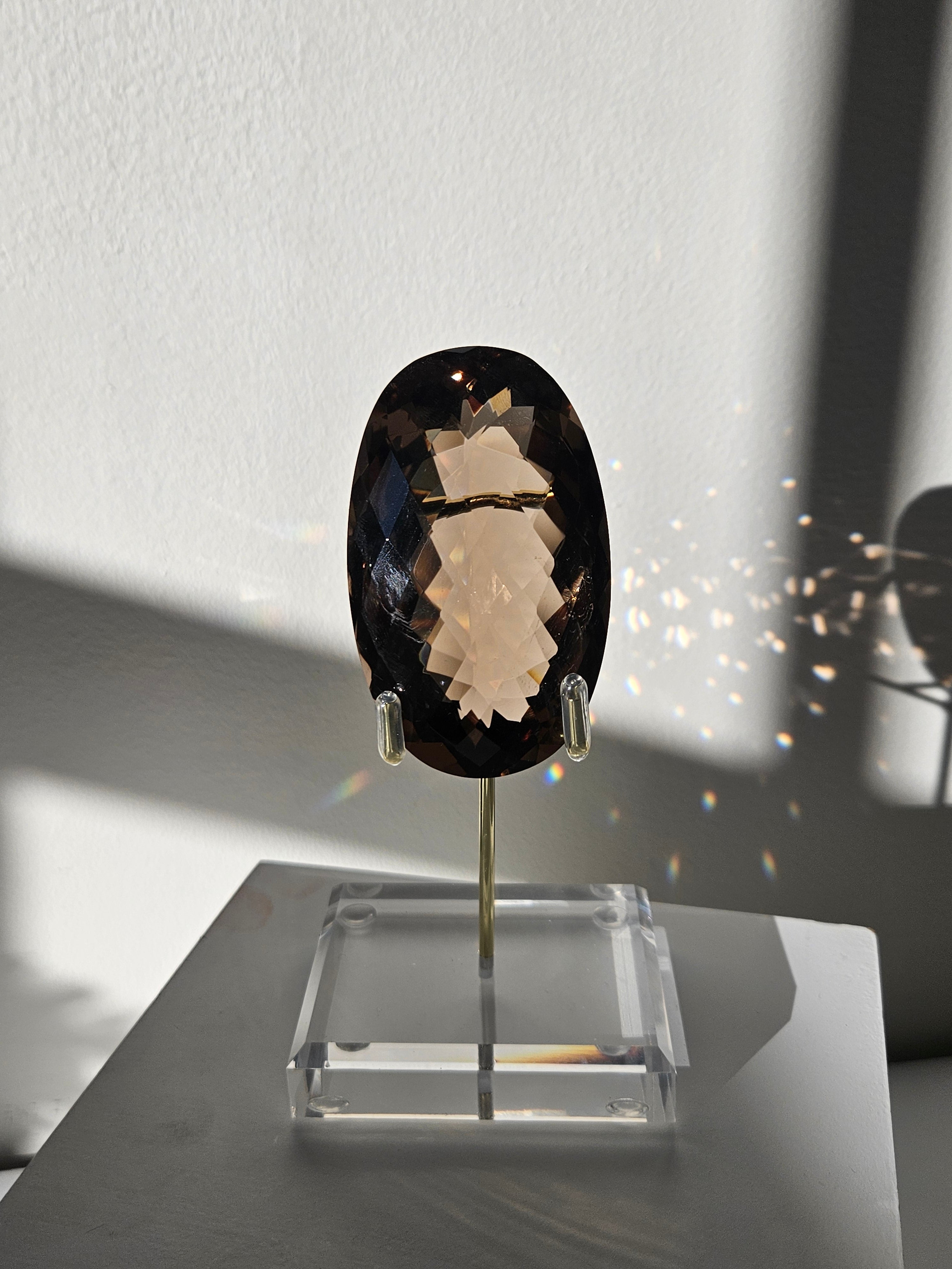 Faceted Smoky Quartz Gem 001