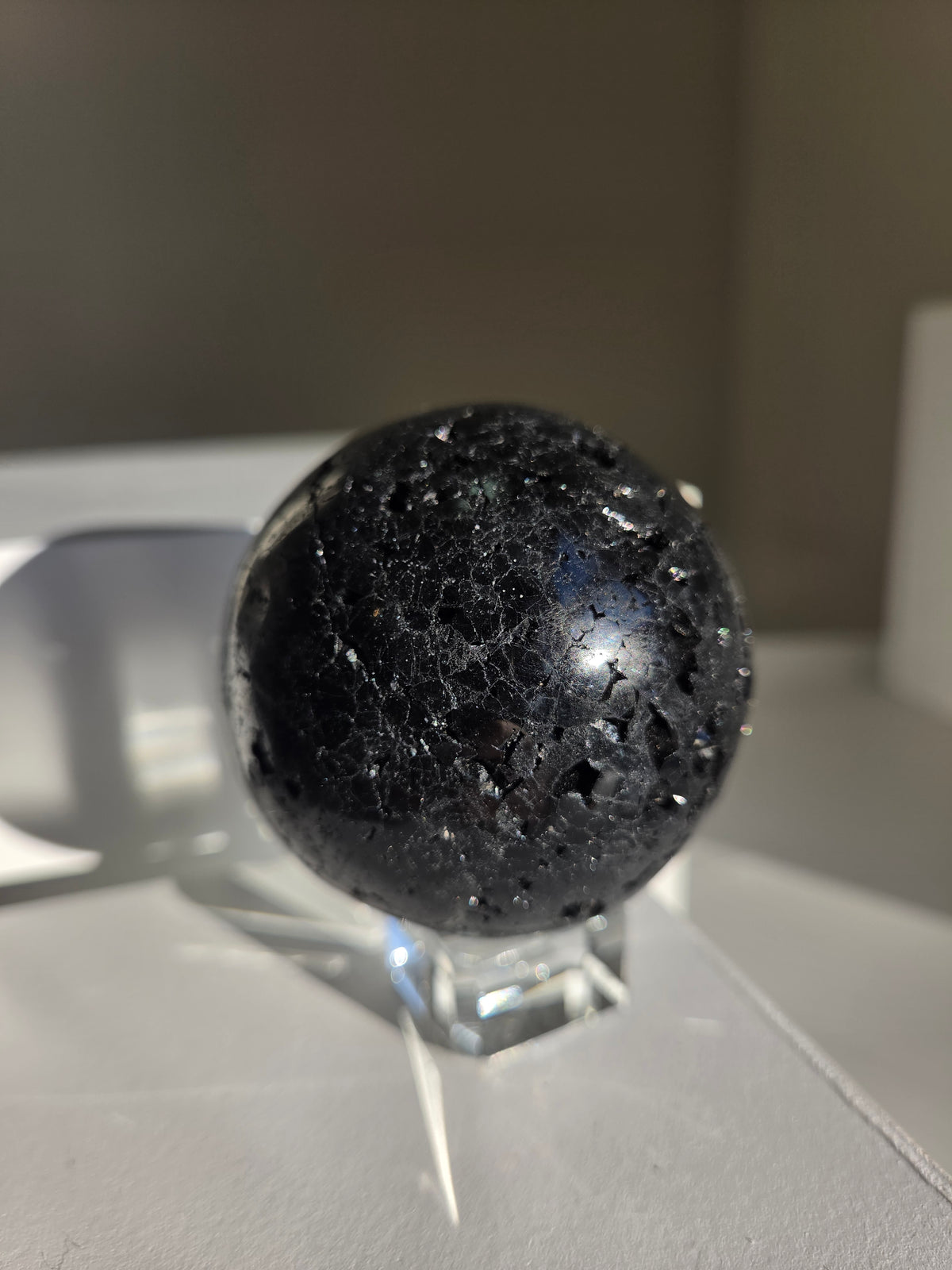 Fibrous Black Tourmaline Sphere 006