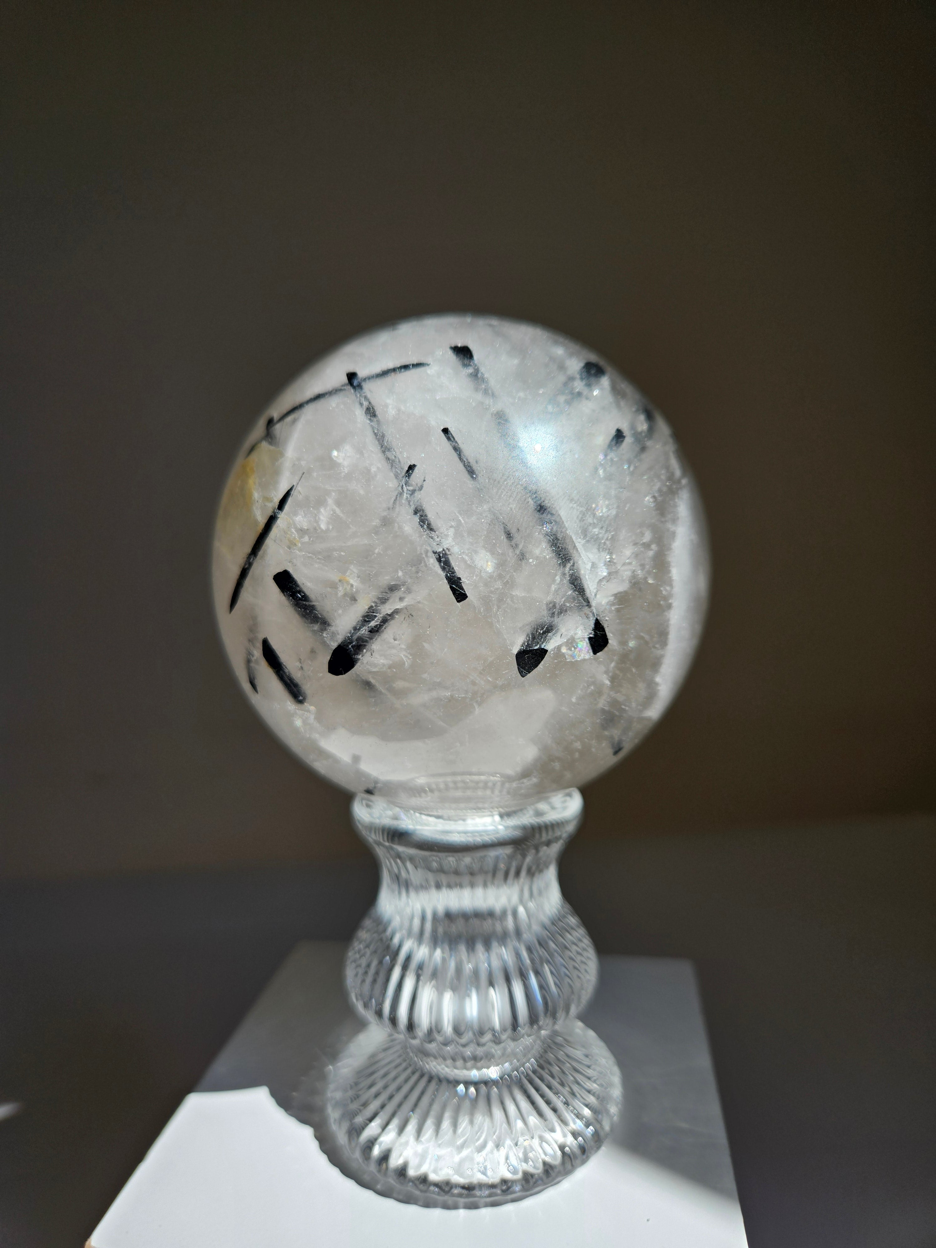 Tourmaline in Quartz Sphere 005