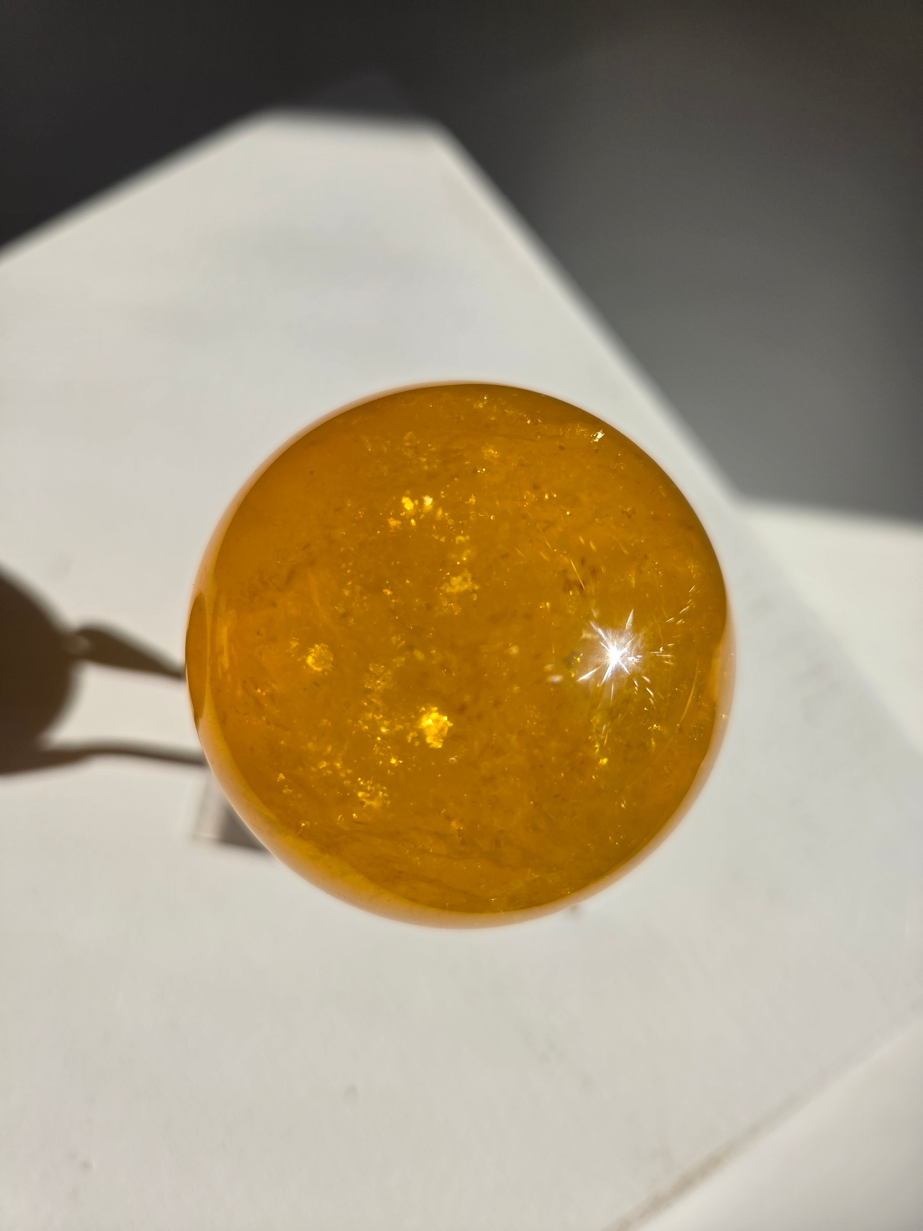 Yellow Fluorite x Mica Sphere 005