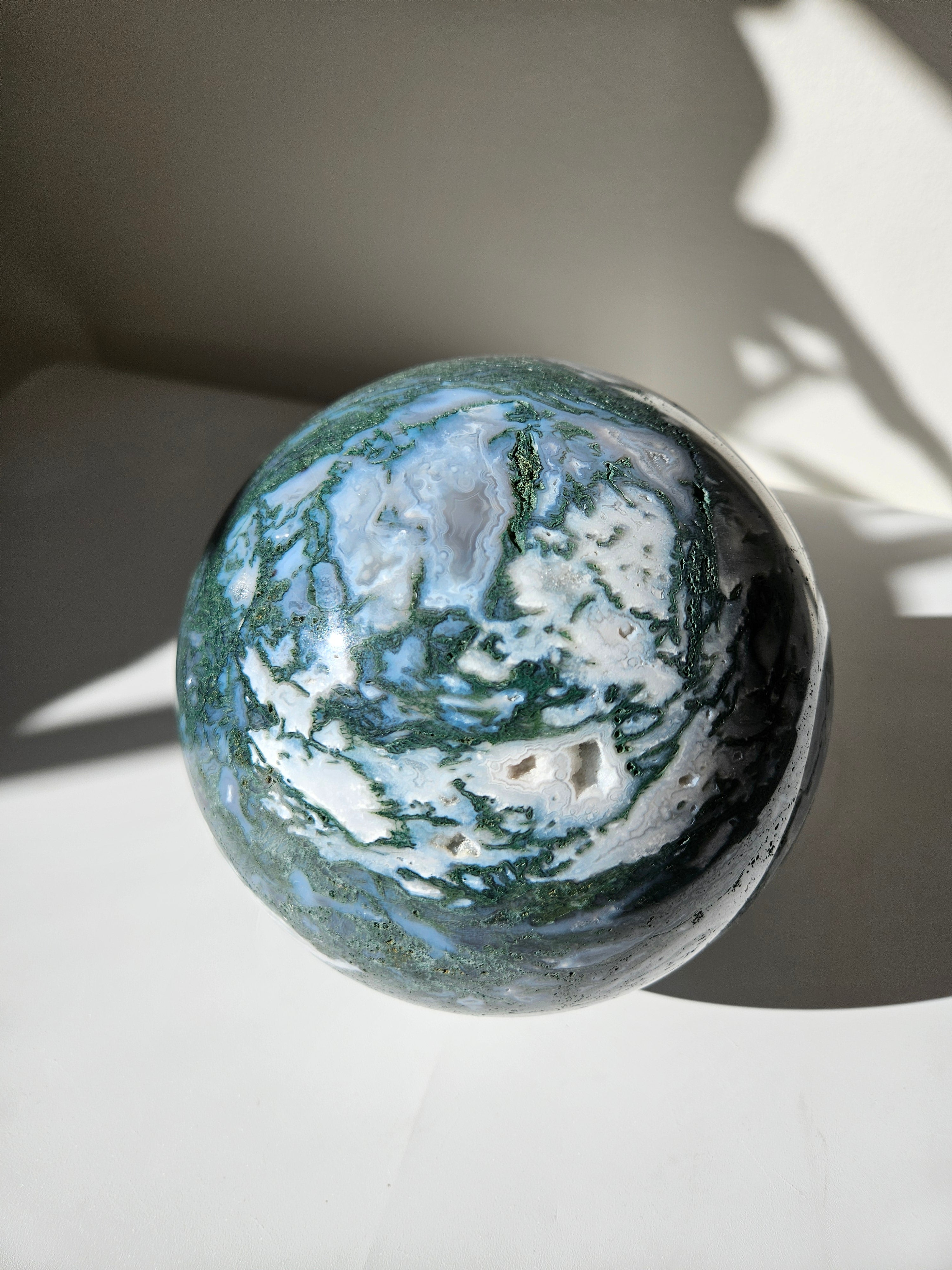 Moss Agate Statement Sphere