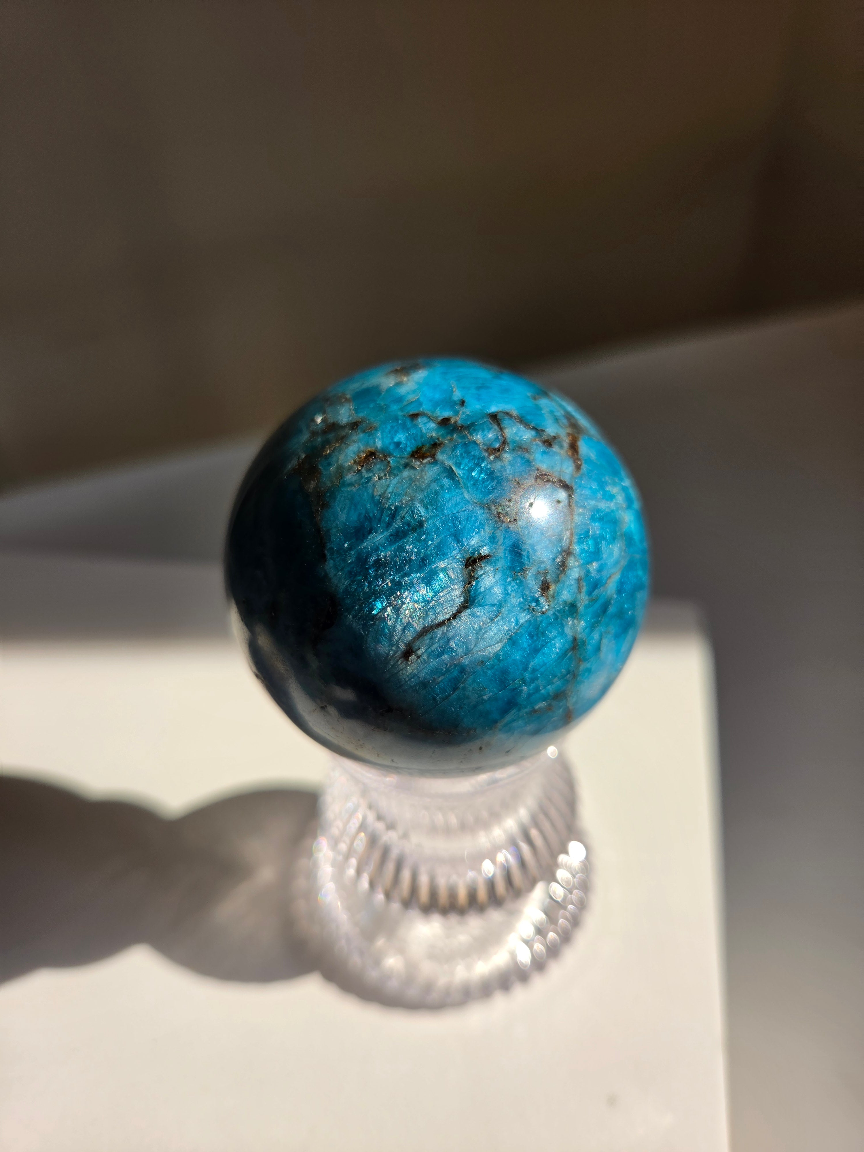 Blue Apatite Sphere 001