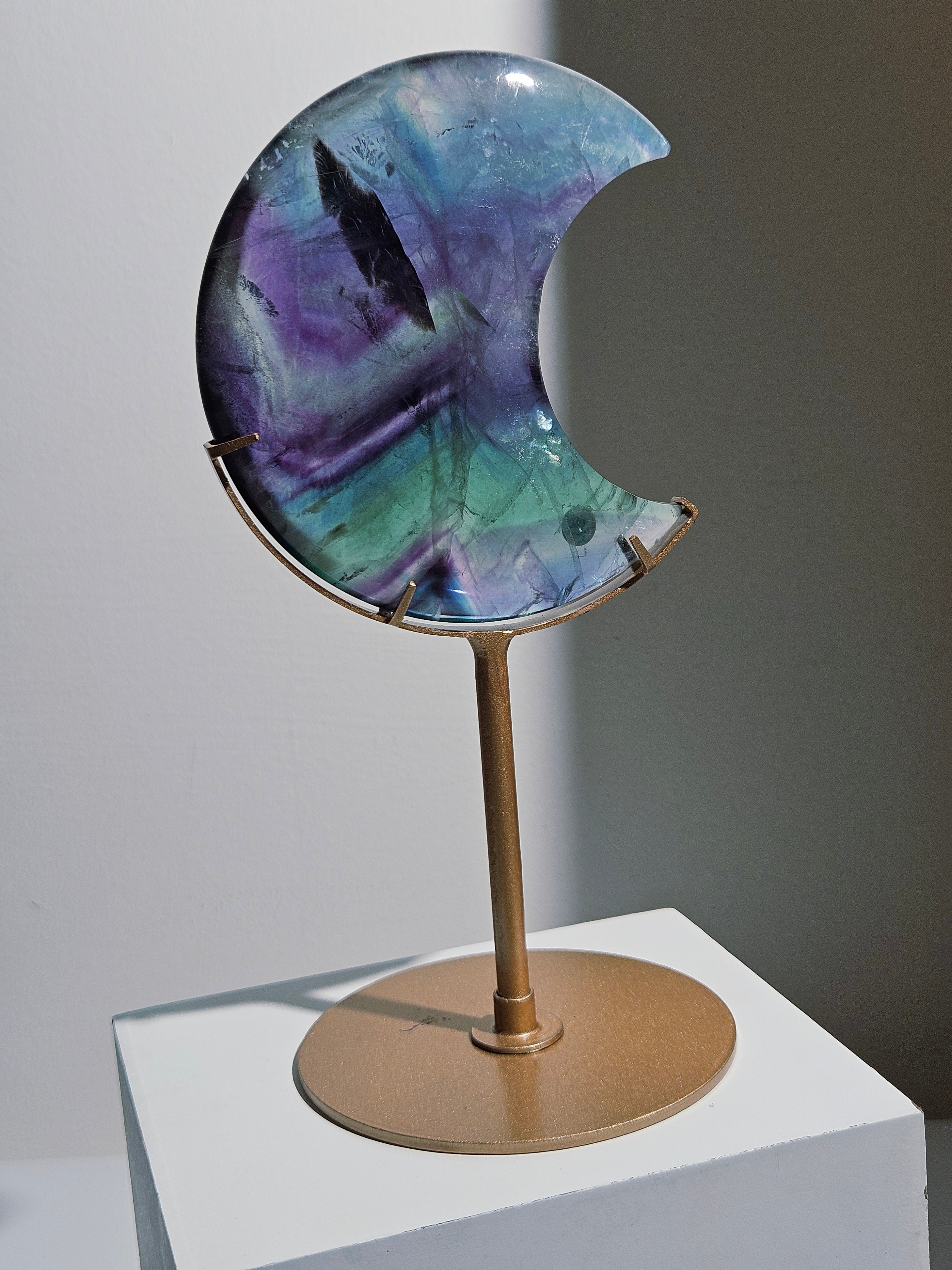 Rainbow Fluorite Moon 002