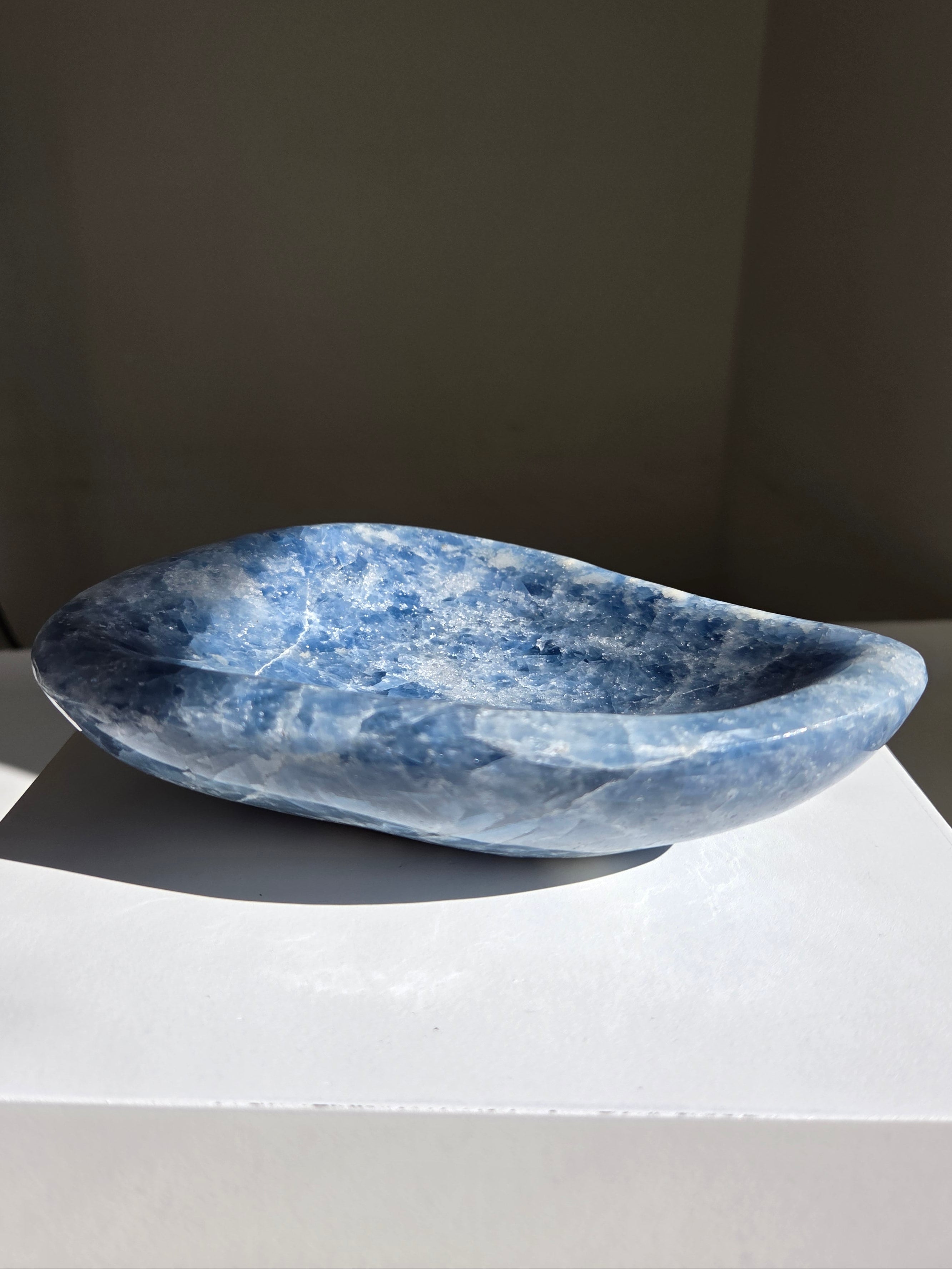Vibrant Blue Calcite Bowl