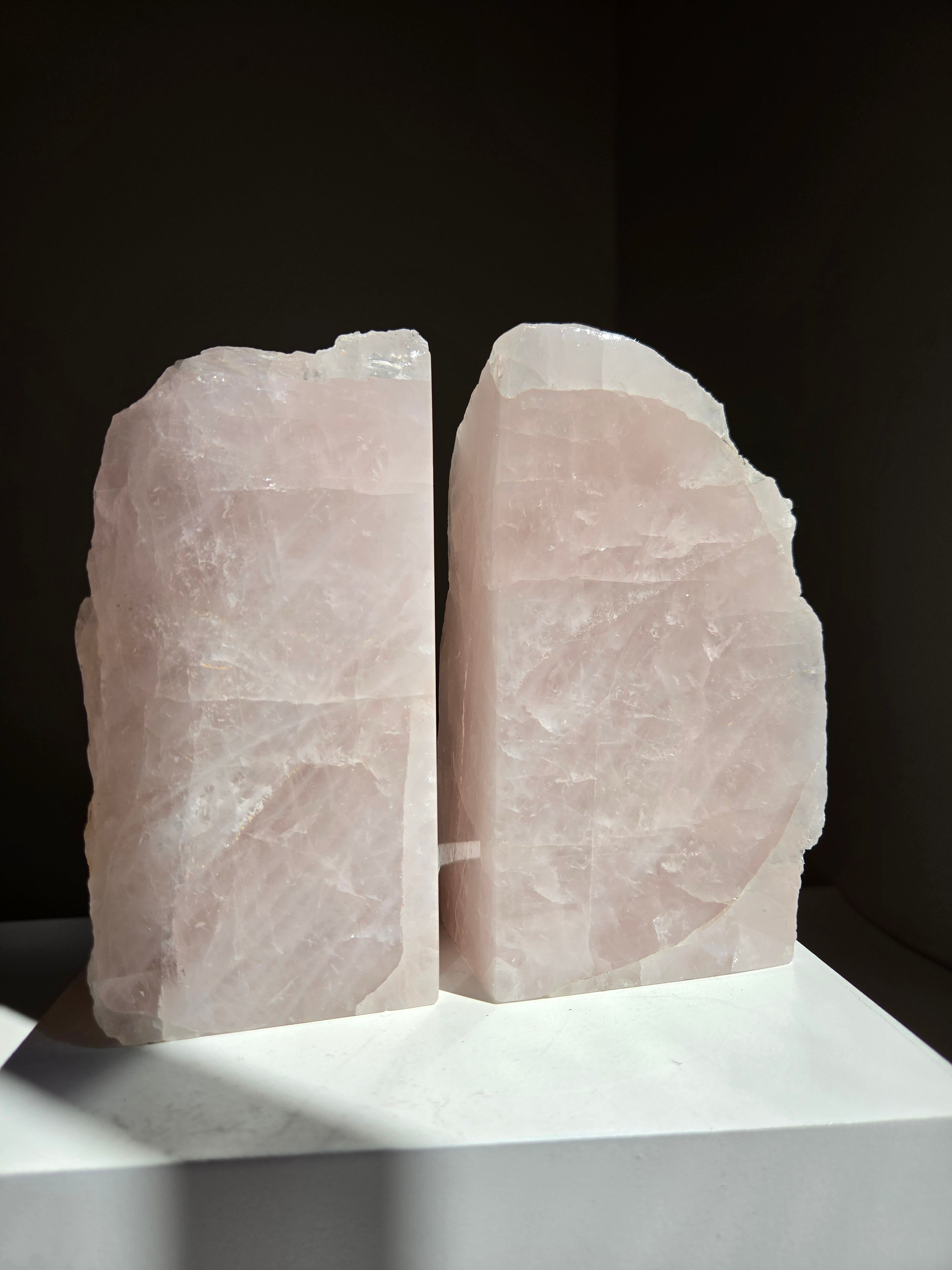 Rose Quartz Bookends