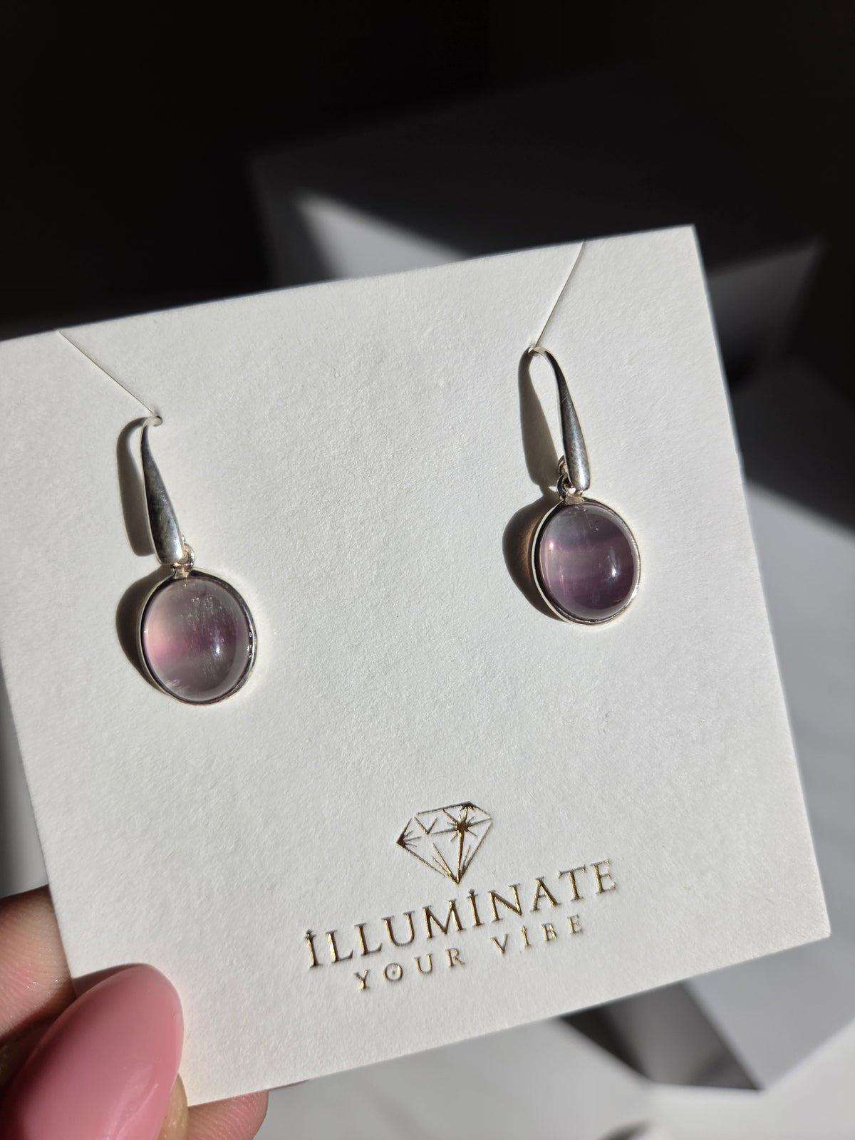 Fluorite Silver Earrings 002
