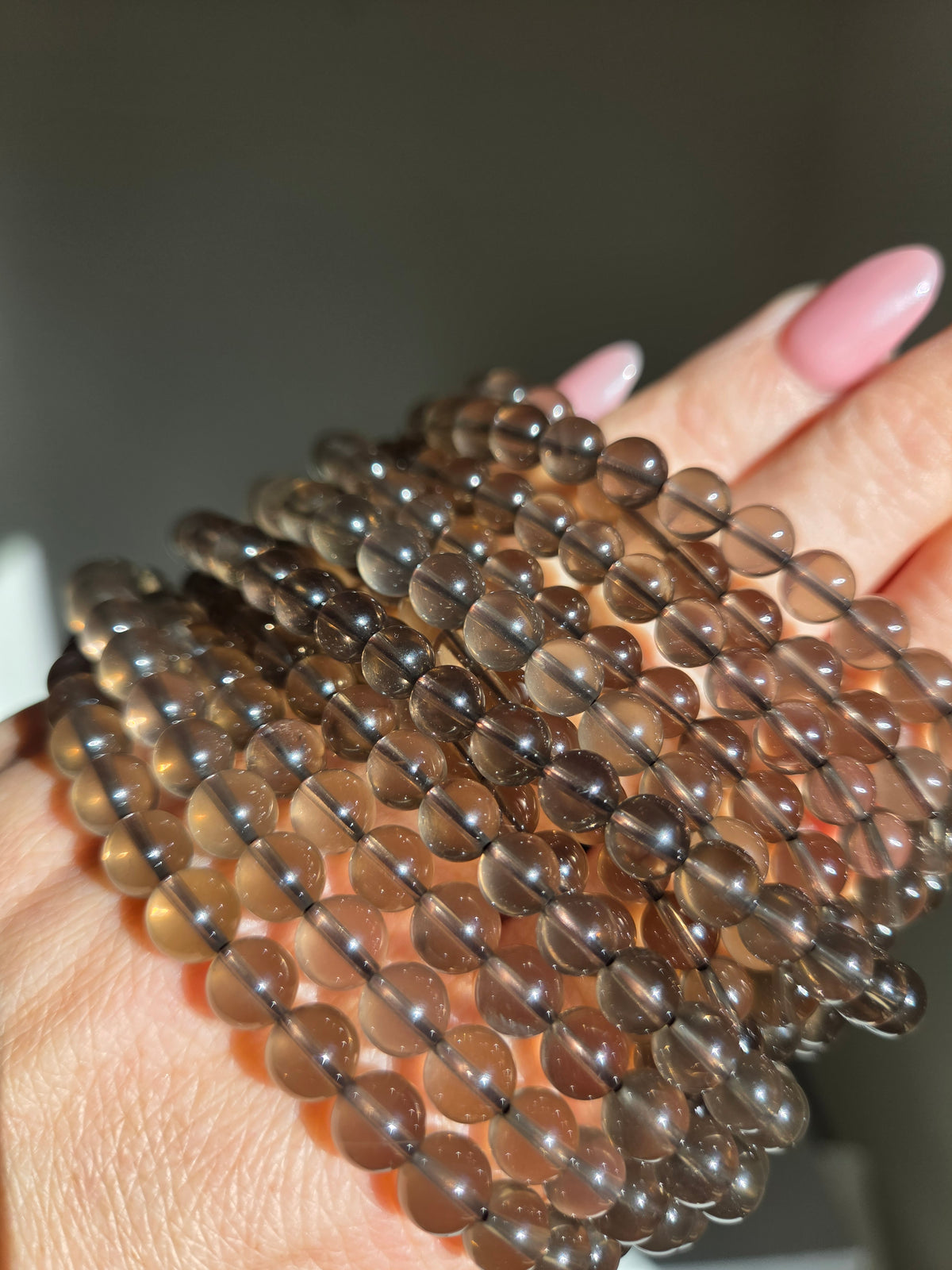 Smoky Quartz 3 wrap bracelet | 6.5mm